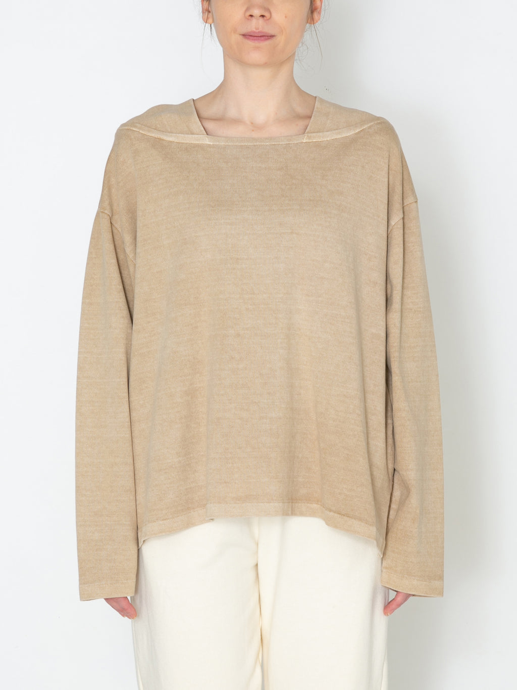 BAGGY BOAT L/S TEE COTTON JERSEY AM-C0107 Beige