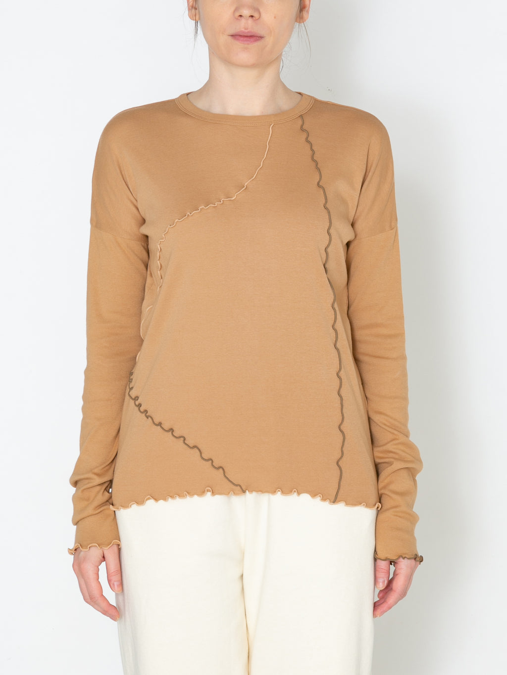 LOVER L/S TEE ORGANIC COTTON STRETCH JERSEY AM-C0101 Beige
