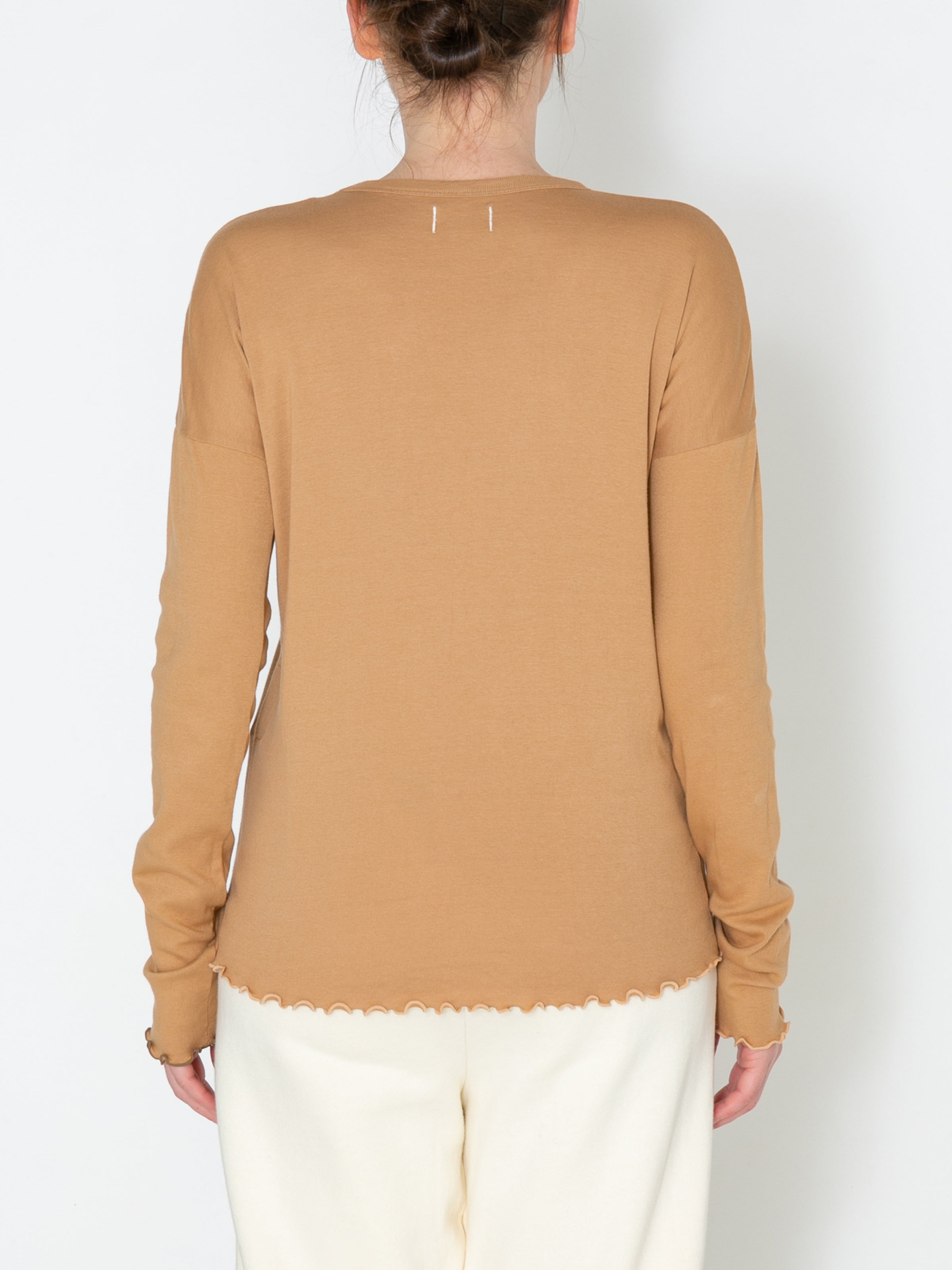 LOVER L/S TEE ORGANIC COTTON STRETCH JERSEY AM-C0101 Beige