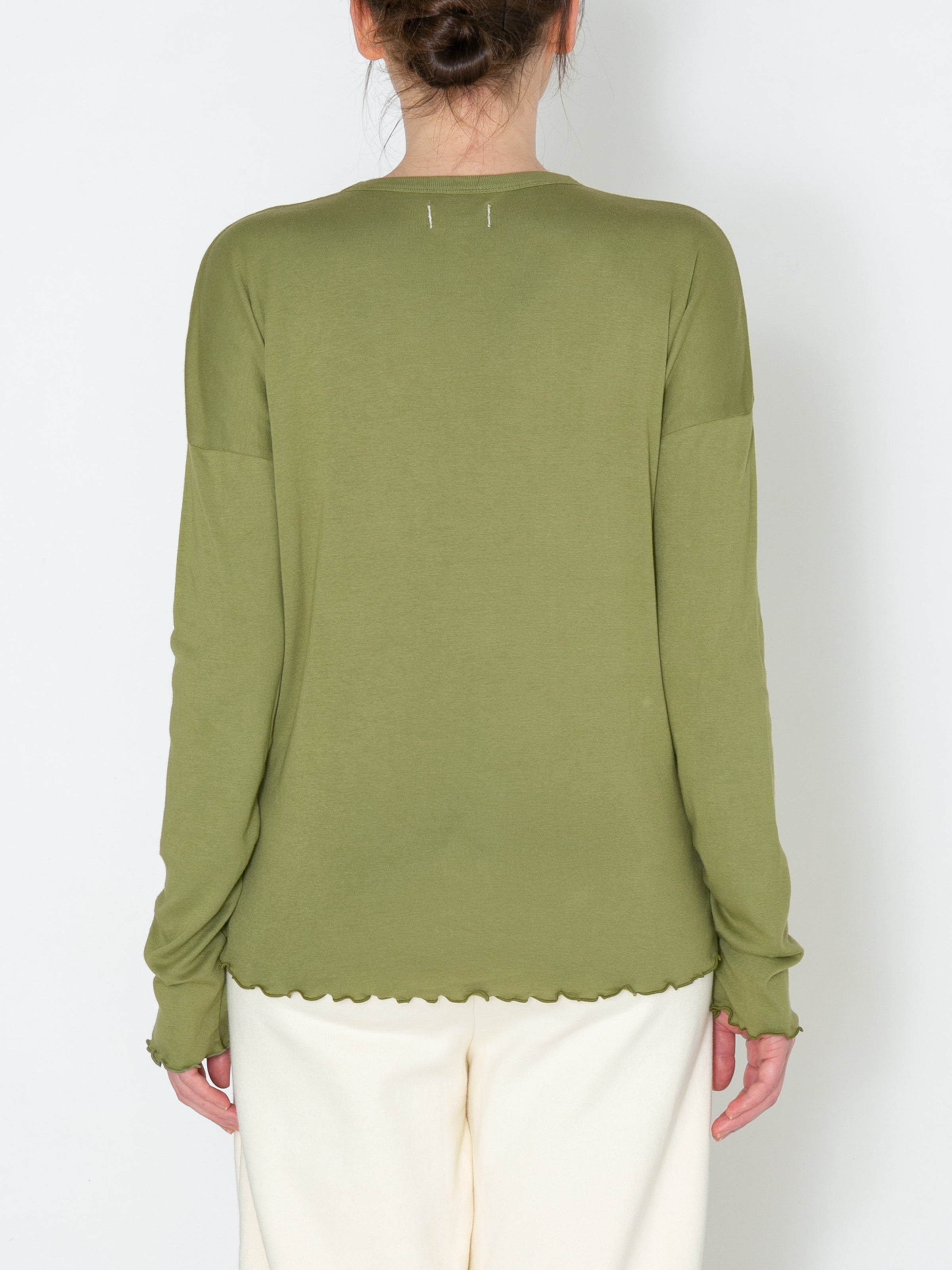 LOVER L/S TEE ORGANIC COTTON STRETCH JERSEY AM-C0101 Olive