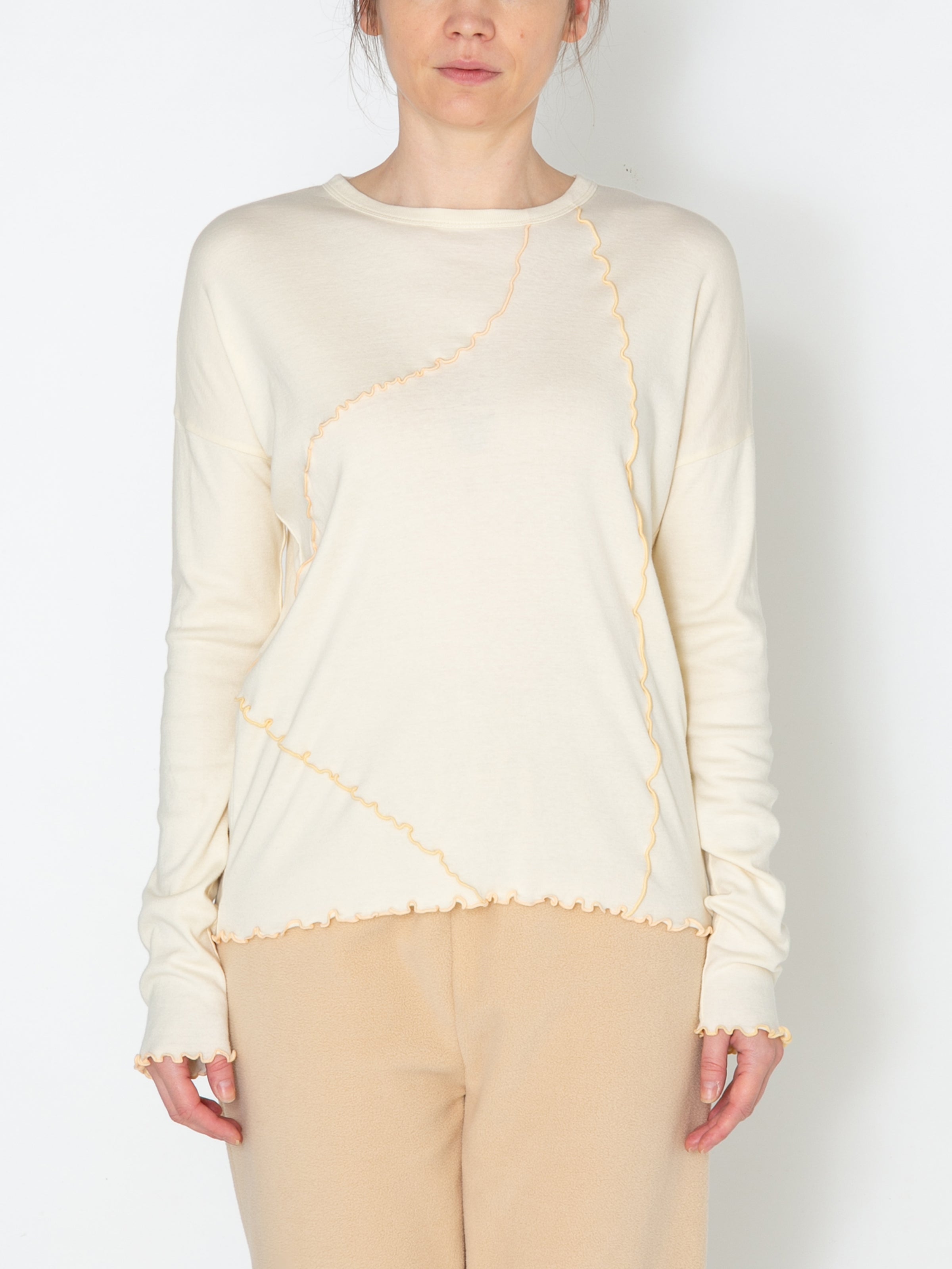 LOVER L/S TEE ORGANIC COTTON STRETCH JERSEY AM-C0101 Cream