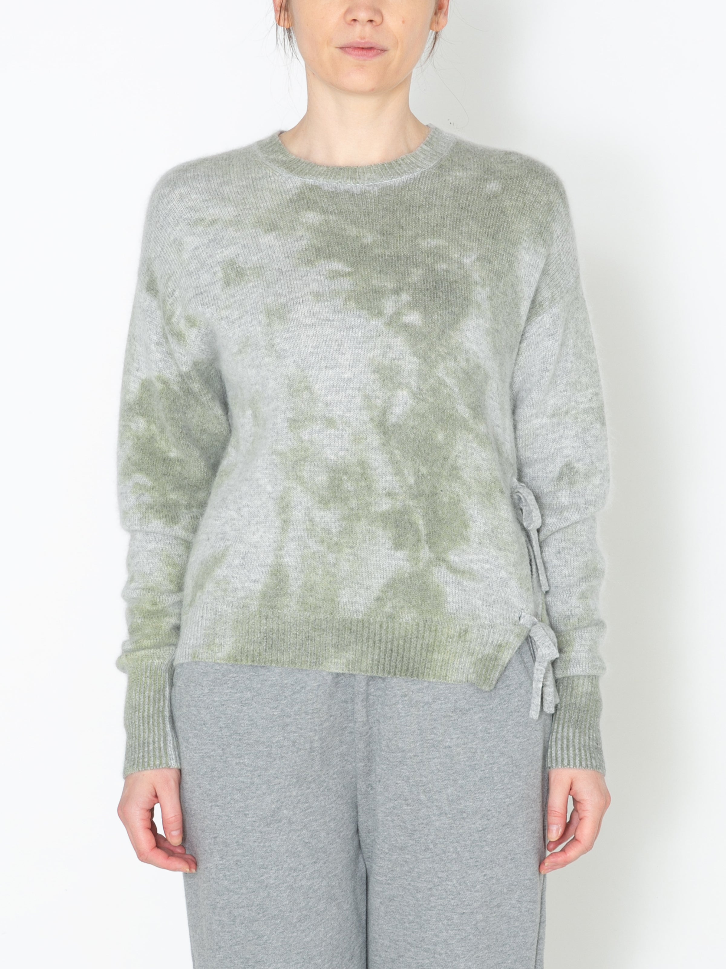 GRATEFUL SWEATER IMITATION TIE DYED PRINTED KNIT AM-K0105 Gray