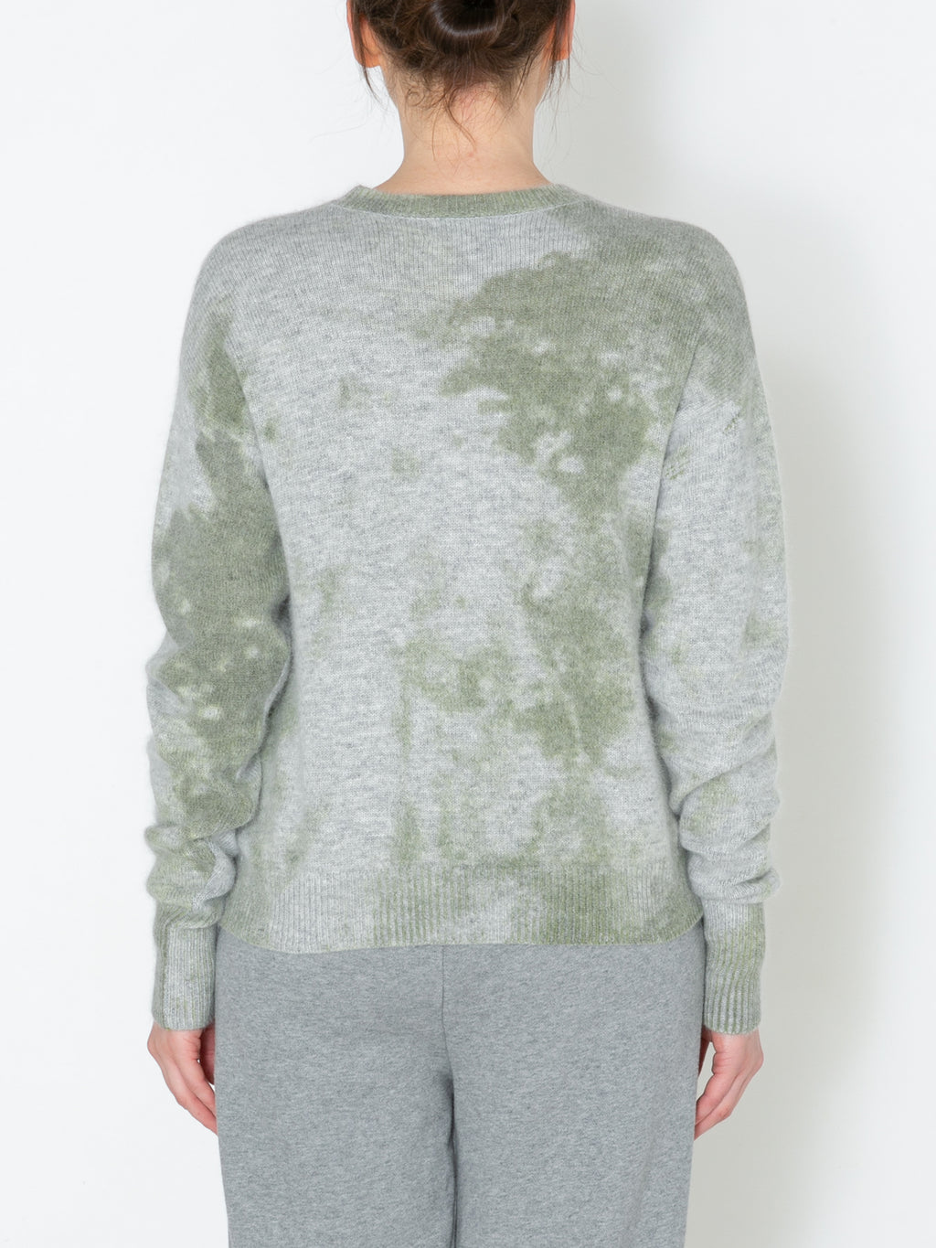 GRATEFUL SWEATER IMITATION TIE DYED PRINTED KNIT AM-K0105 Gray