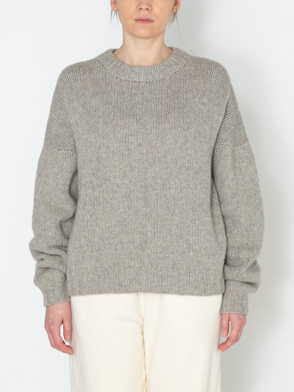 NOMADS SWEATER  HAND MADE WOOL KNIT AM-K0112 Gray