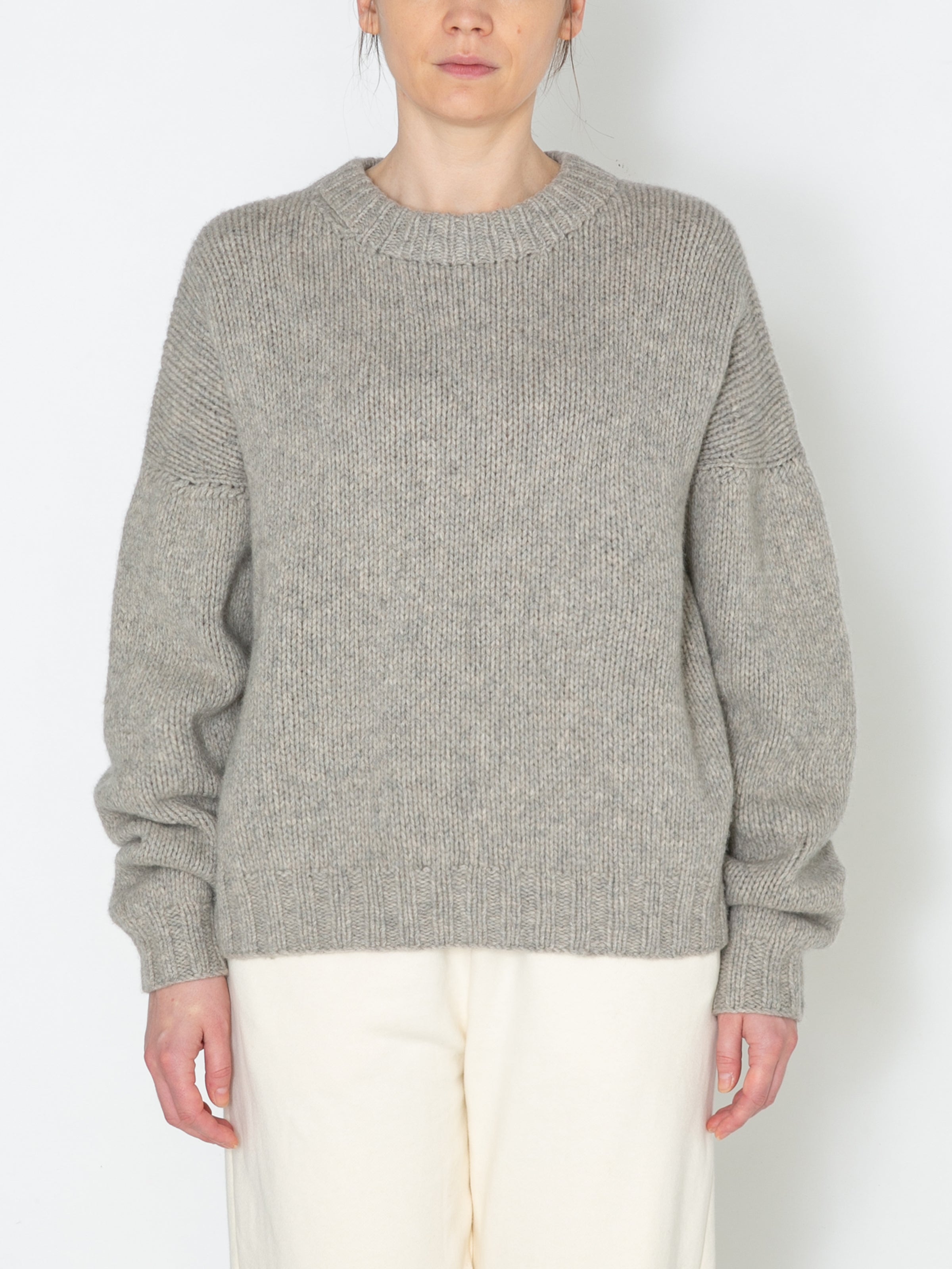 NOMADS SWEATER  HAND MADE WOOL KNIT AM-K0112 Gray