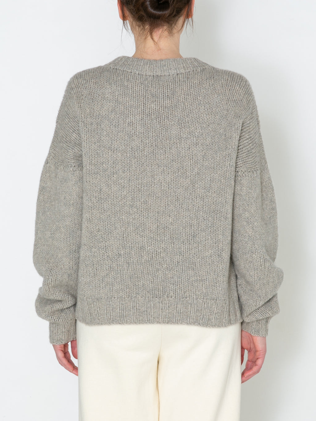 NOMADS SWEATER  HAND MADE WOOL KNIT AM-K0112 Gray