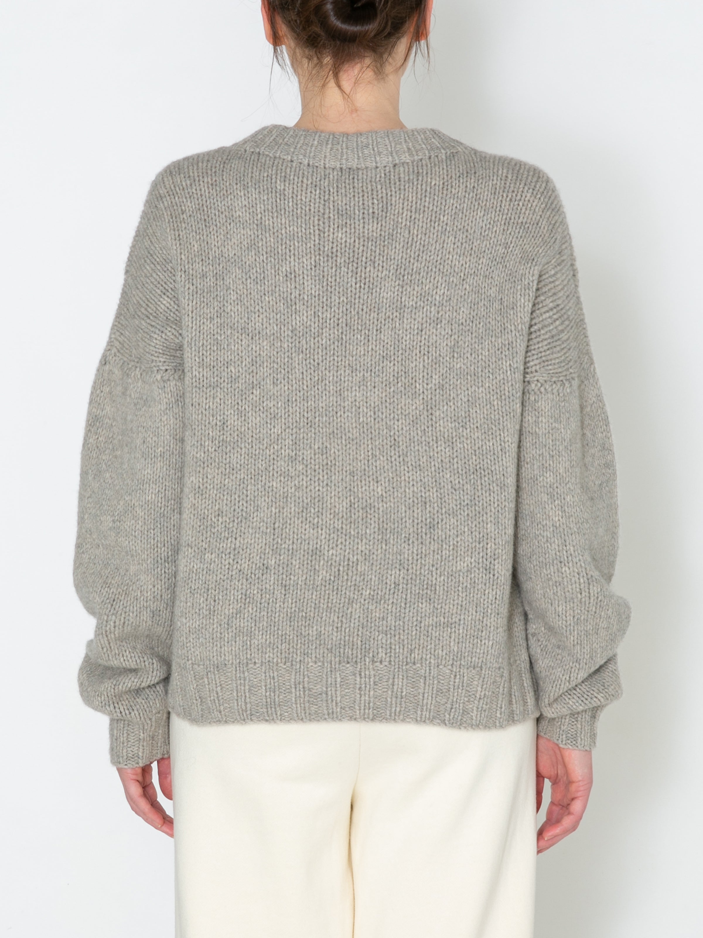 NOMADS SWEATER  HAND MADE WOOL KNIT AM-K0112 Gray