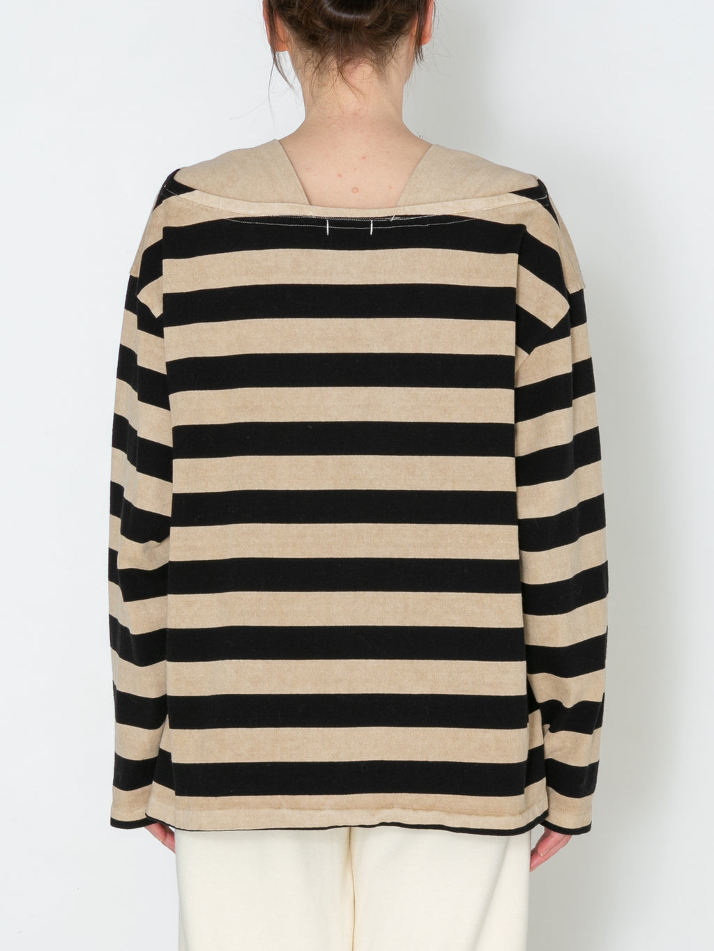 BAGGY BOAT L/S TEE COTTON BORDER JERSEY AM-C0103 Beige