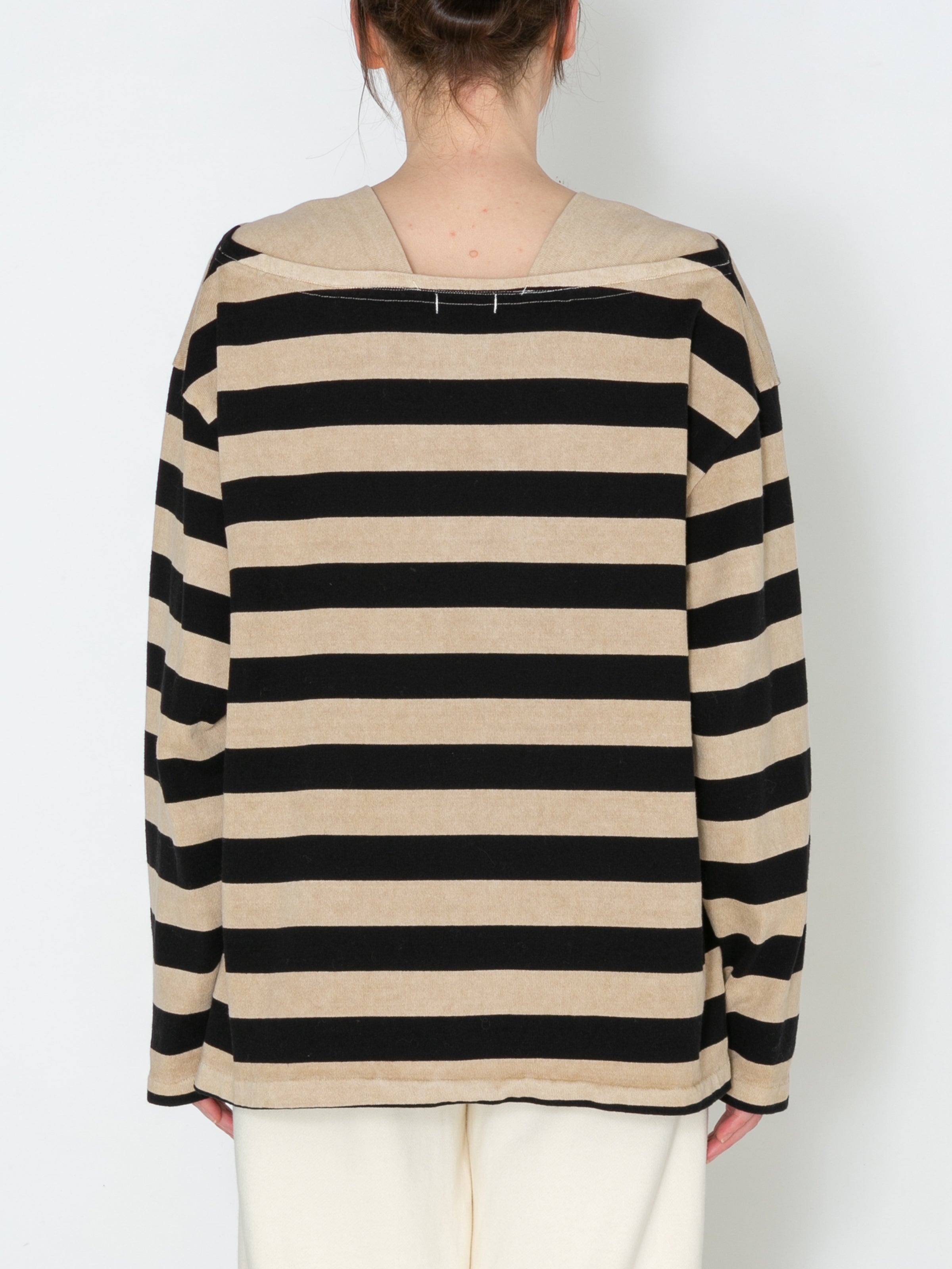BAGGY BOAT L/S TEE COTTON BORDER JERSEY AM-C0103 Beige