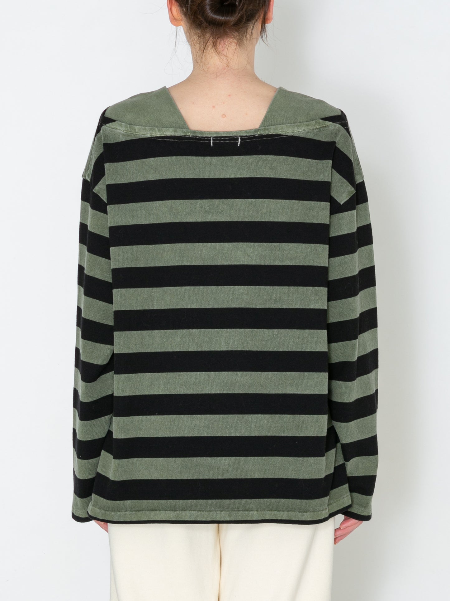 BAGGY BOAT L/S TEE COTTON BORDER JERSEY AM-C0103 Olive