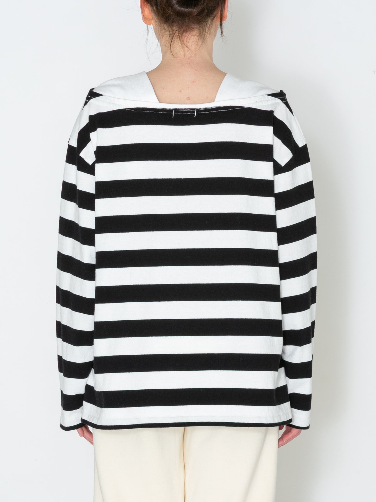 BAGGY BOAT L/S TEE COTTON BORDER JERSEY AM-C0103 O.White