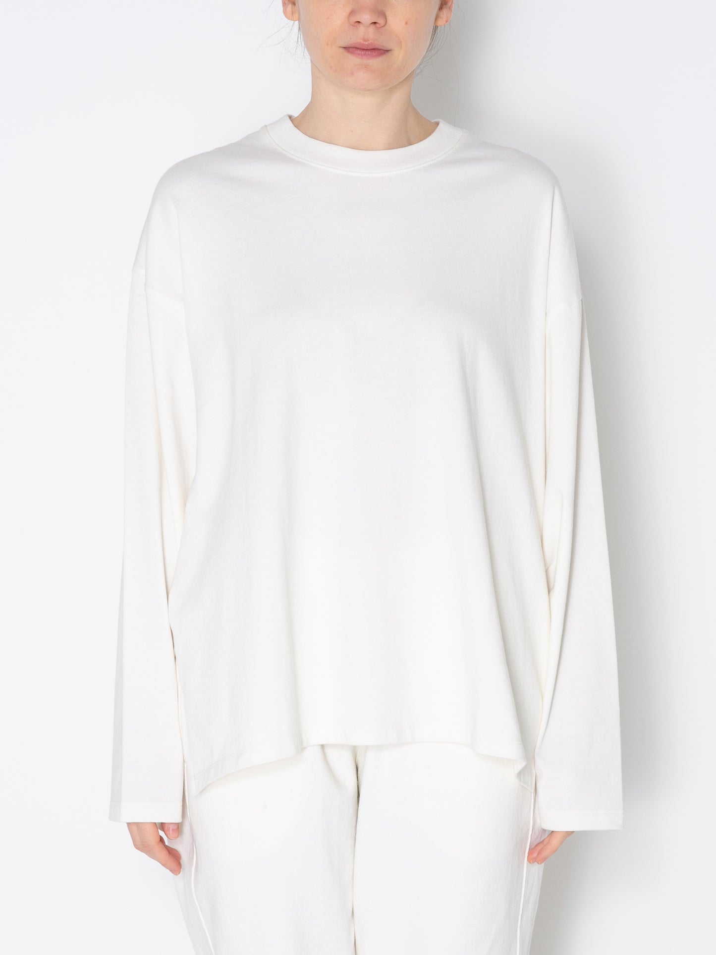 BAGGY L/S TEE ORGANIC COTTON JERSEY AM-C0003 O.White