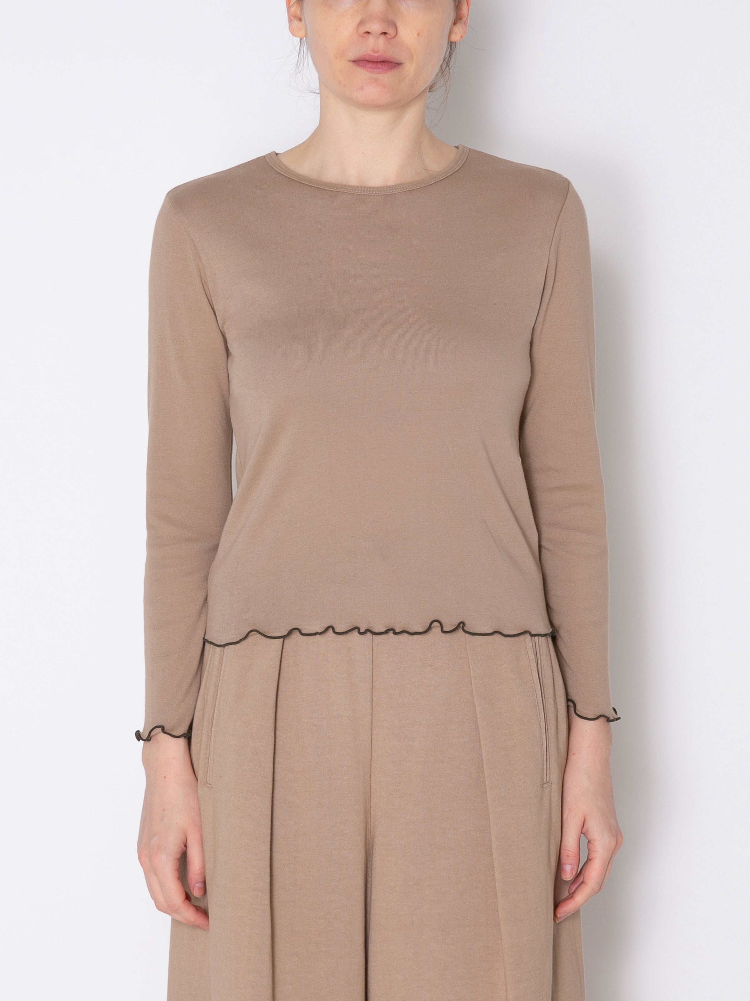 LOVER L/S TEE ORGANIC COTTON STRETCH JERSEY AM-C0010 Beige