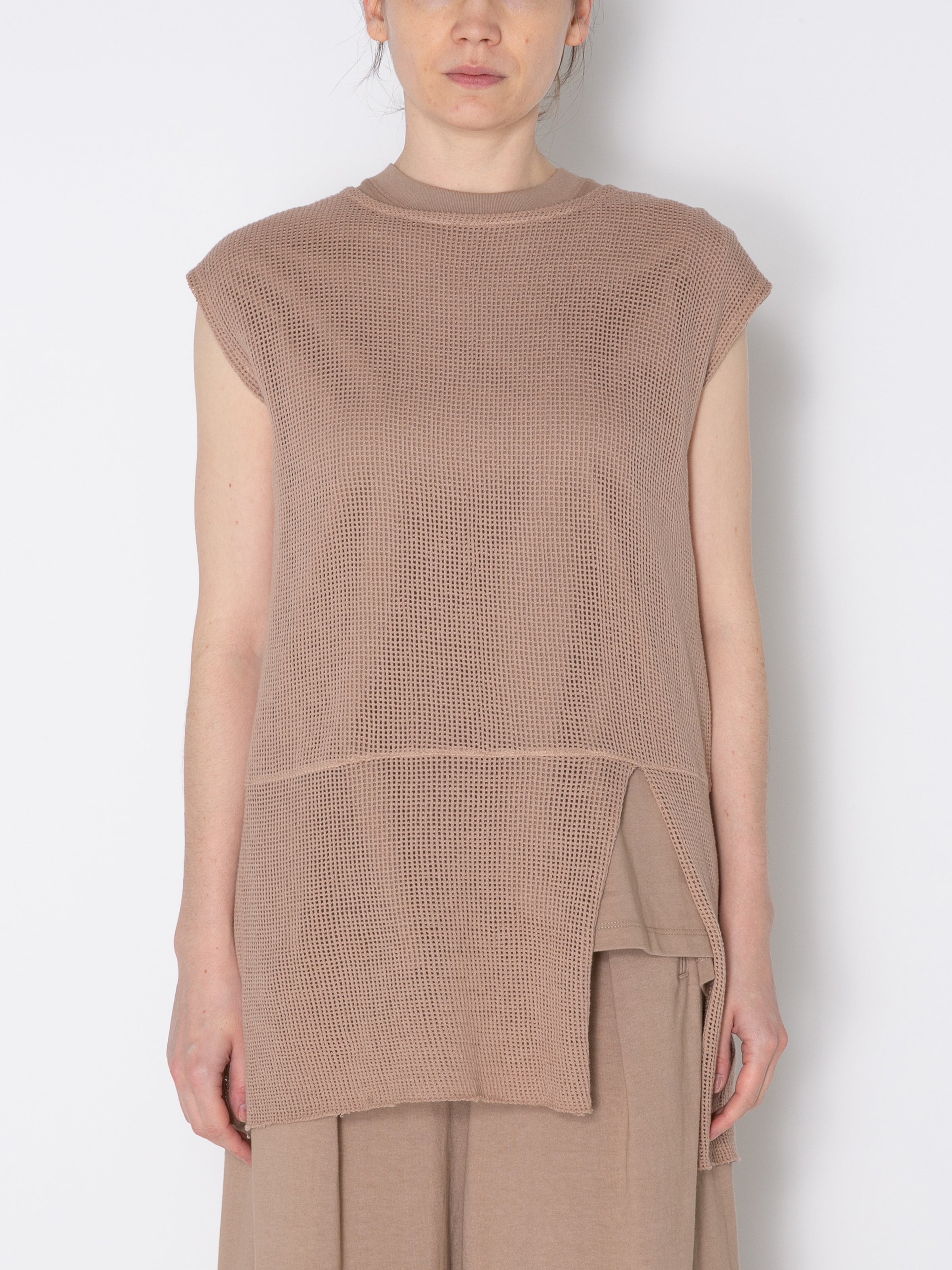 GRATEFUL N/S TEE COTTON MESH AM-C0009 Beige
