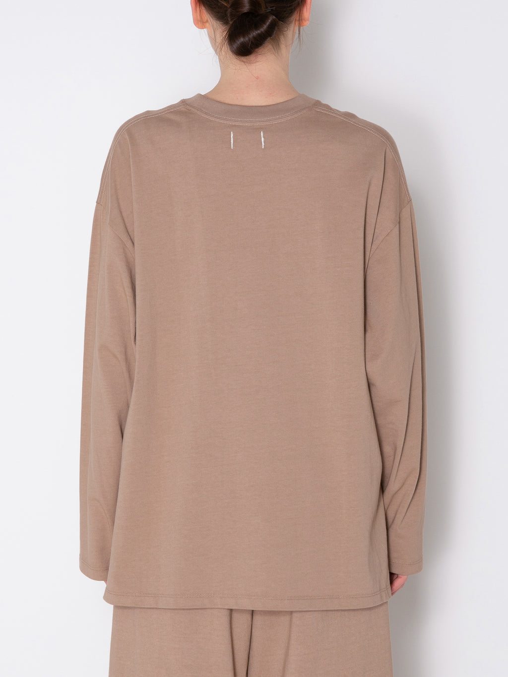 BAGGY L/S TEE ORGANIC COTTON JERSEY AM-C0003 Beige