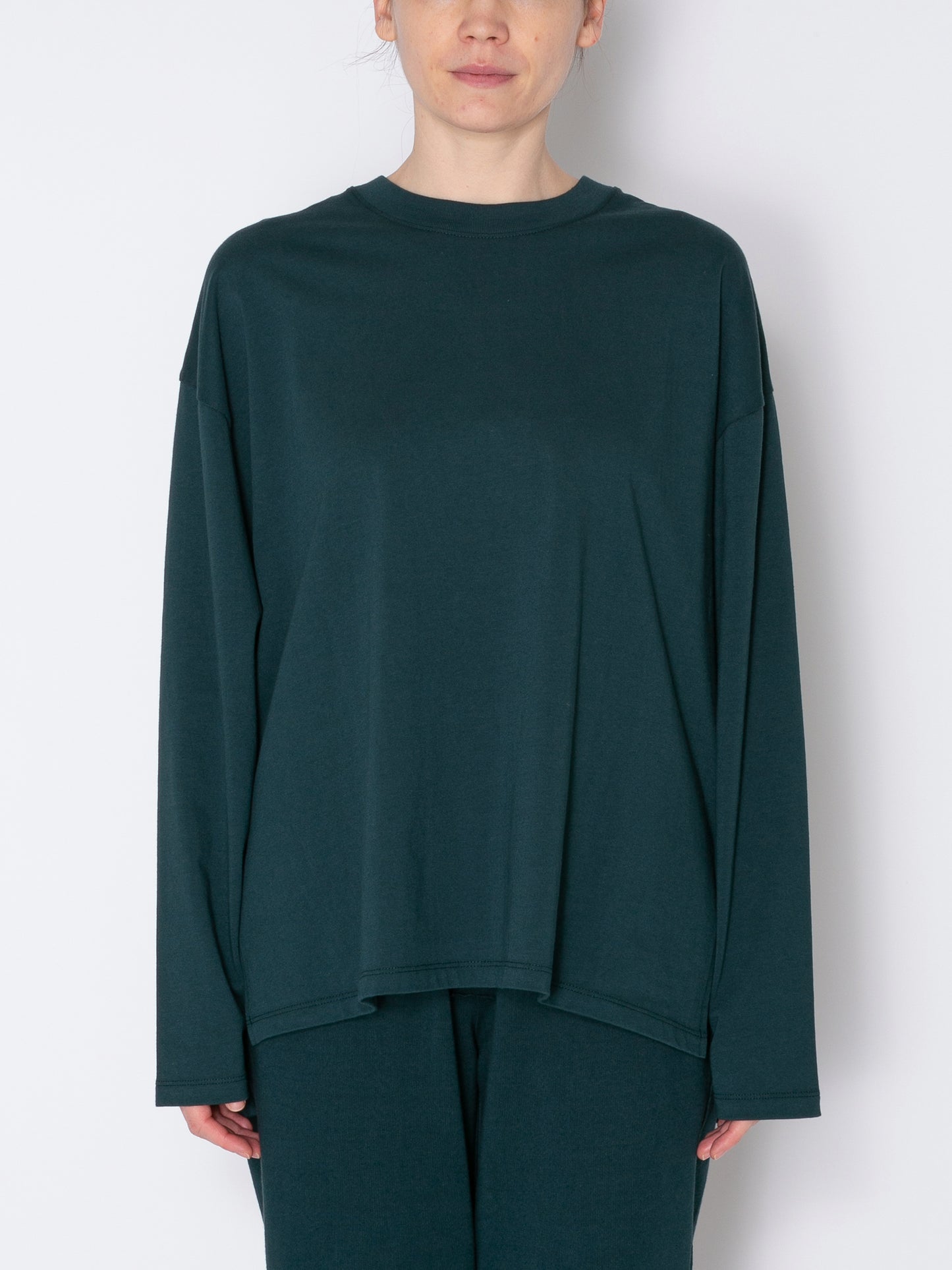 BAGGY L/S TEE ORGANIC COTTON JERSEY AM-C0003 Forest