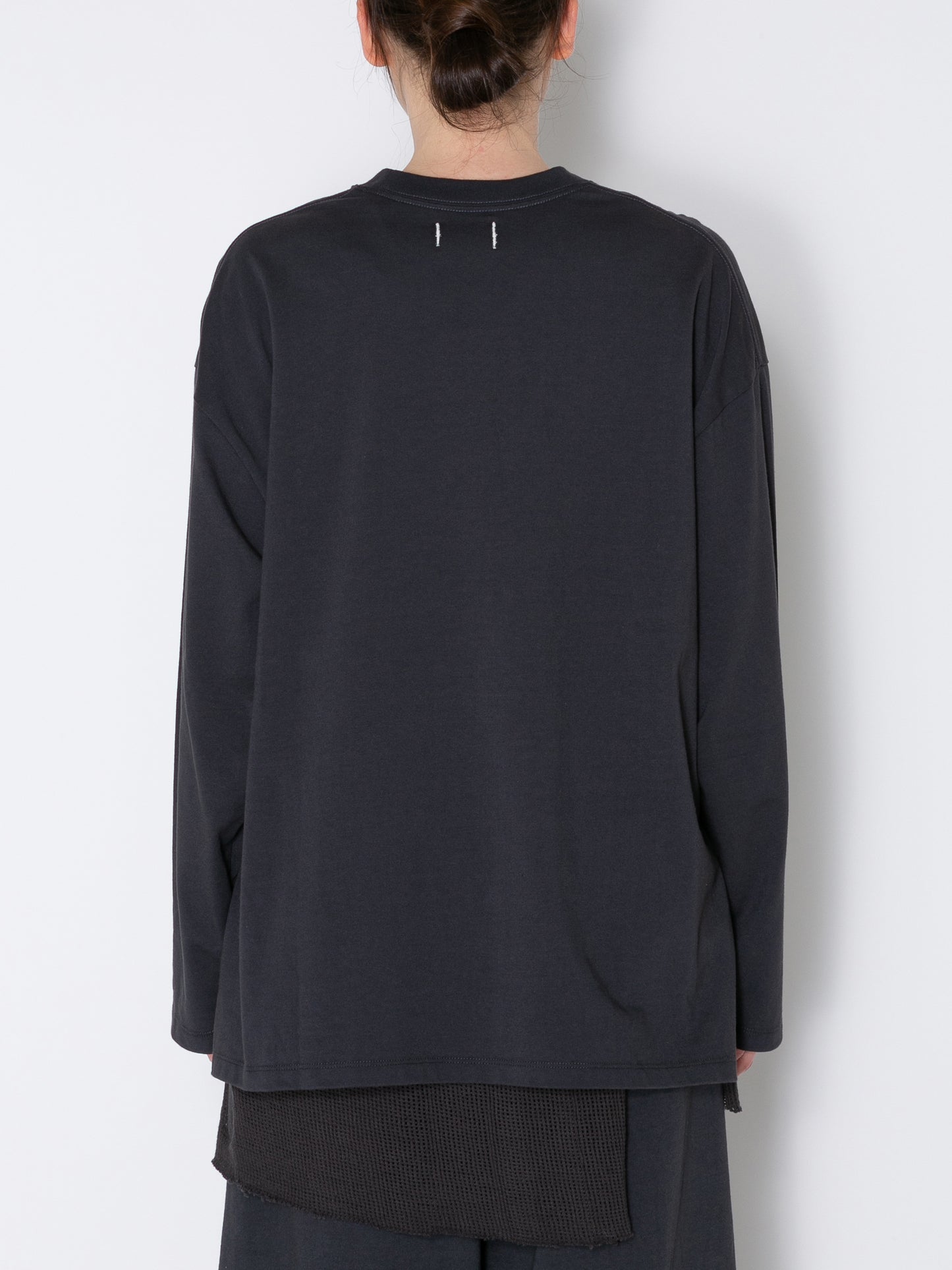 BAGGY L/S TEE ORGANIC COTTON JERSEY AM-C0003 Charcoal