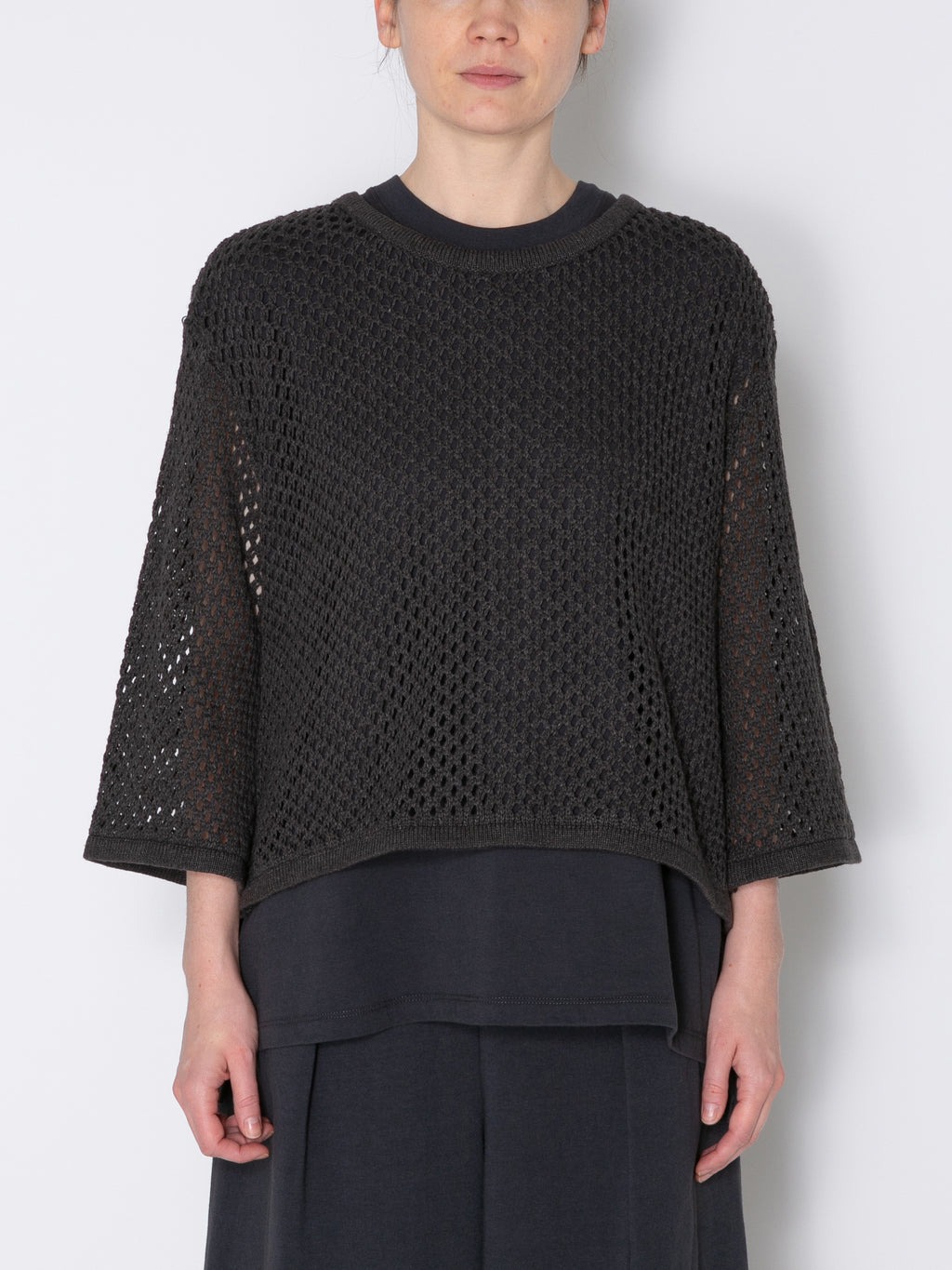 LOVER CARDIGAN C/A MESH KNIT AM-K0001 Charcoal