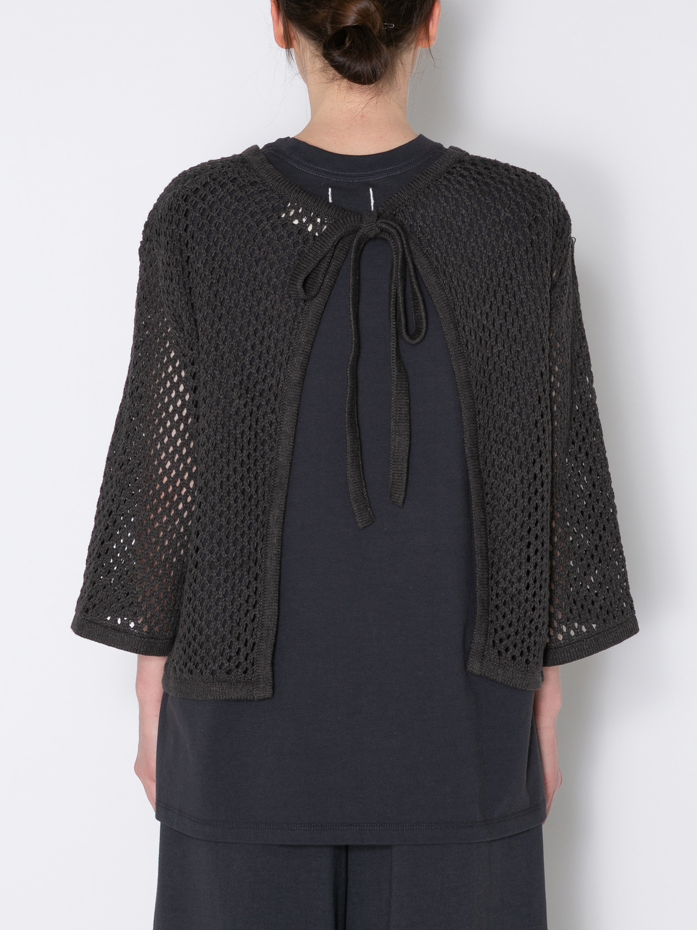 LOVER CARDIGAN C/A MESH KNIT AM-K0001 Charcoal