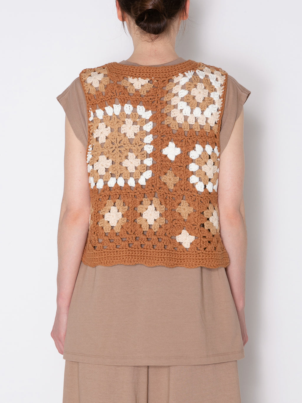 GRATEFUL VEST C/A HAND CROCHET AM-K0007 Beige