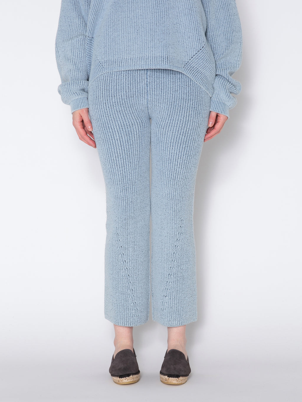 PHAT PANTS COTTON INDIGO KNIT AM-P0002 LT.Blue