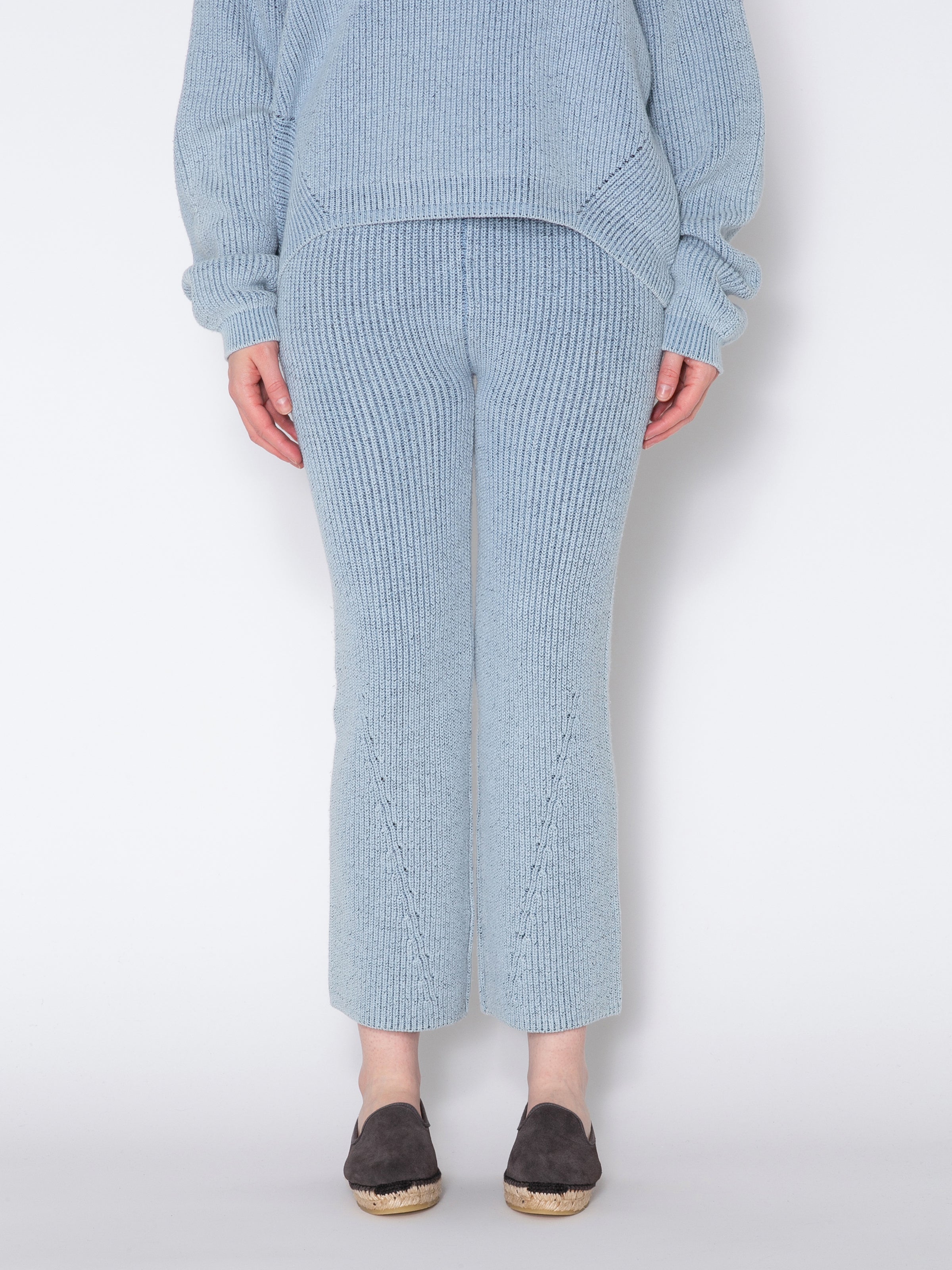 PHAT PANTS COTTON INDIGO KNIT AM-P0002 LT.Blue
