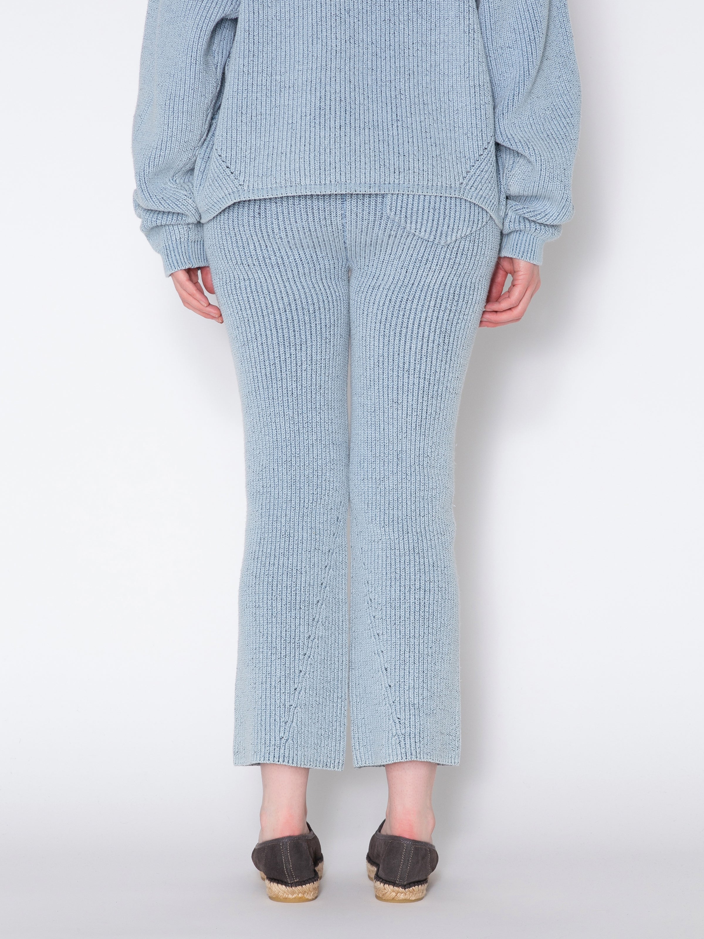 PHAT PANTS COTTON INDIGO KNIT AM-P0002 LT.Blue