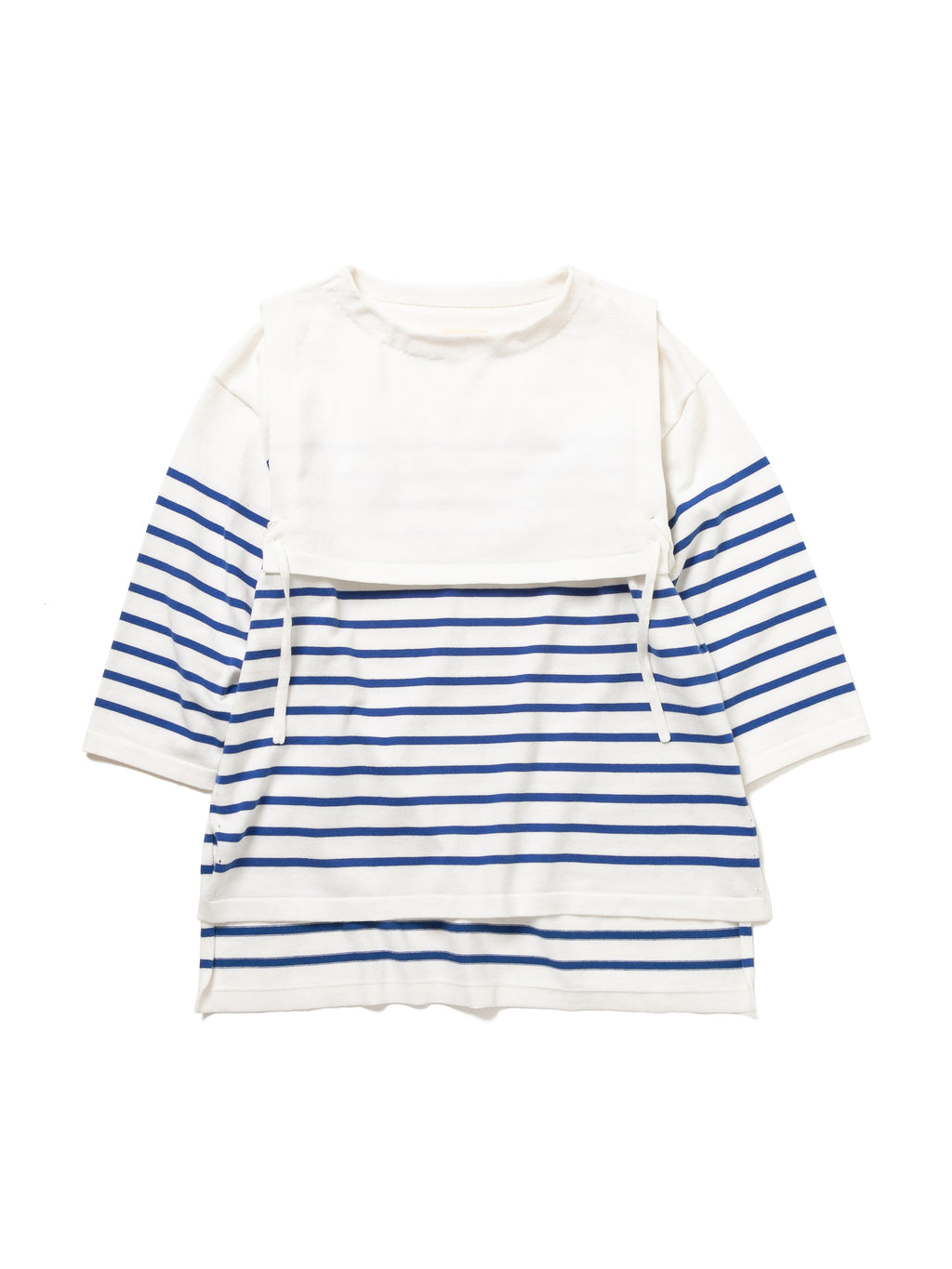 SAILOR SWEATER COMBINATION APRON C/P BORDER KNIT AM-K0003 White