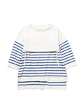 SAILOR SWEATER COMBINATION APRON C/P BORDER KNIT AM-K0003 White