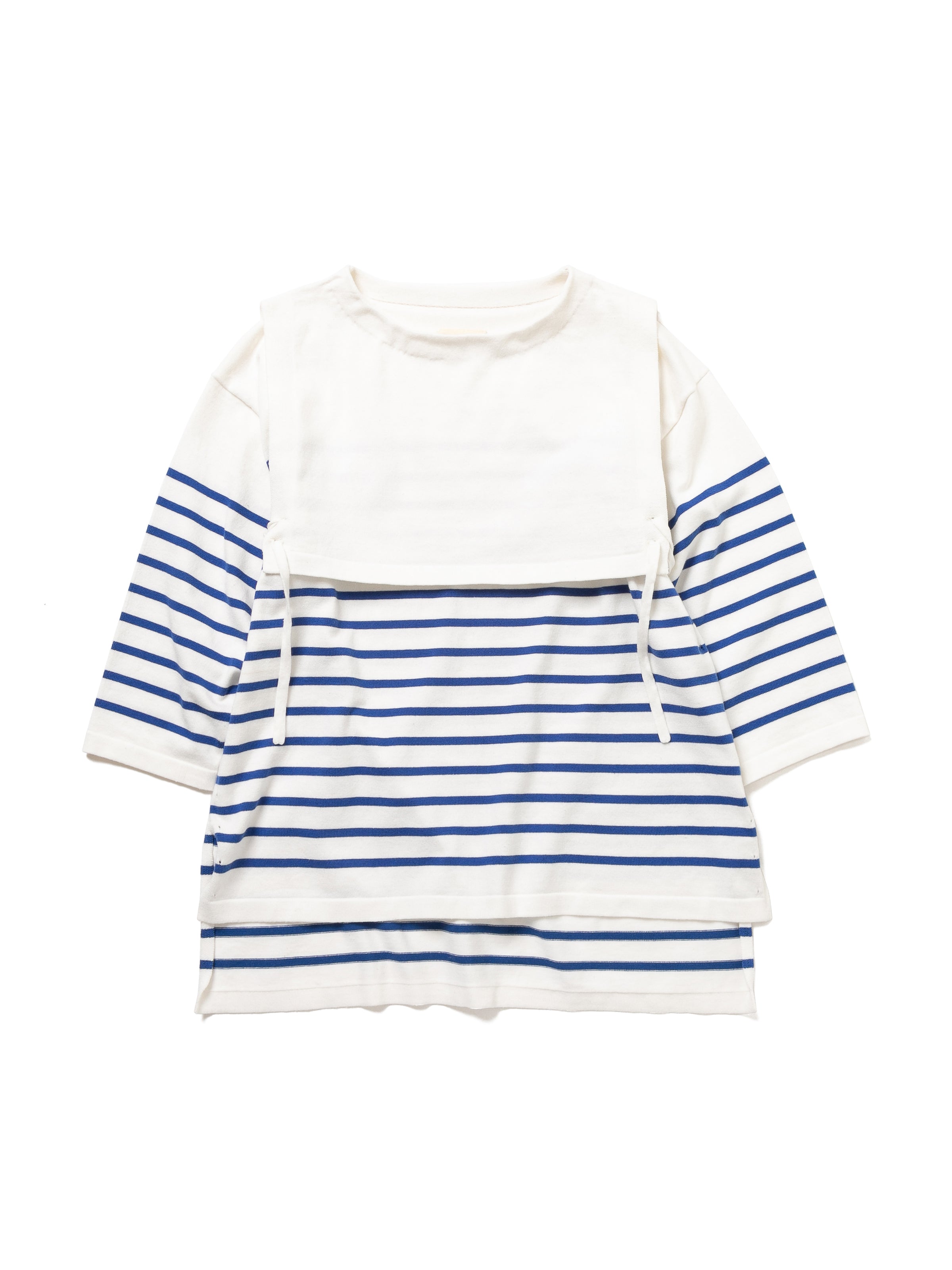 SAILOR SWEATER COMBINATION APRON C/P BORDER KNIT AM-K0003 White