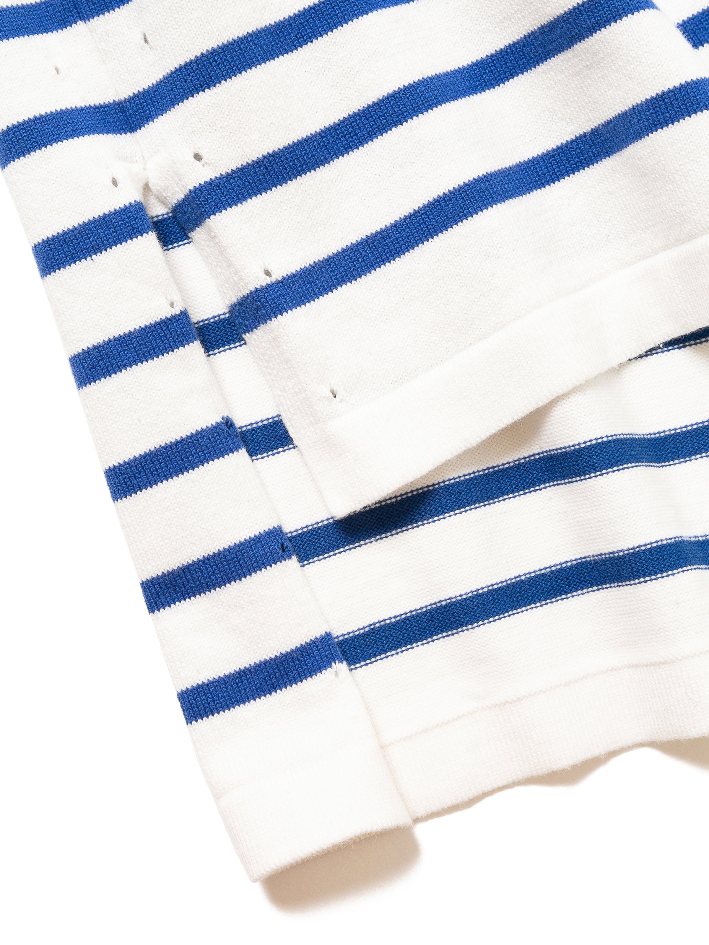 SAILOR SWEATER COMBINATION APRON C/P BORDER KNIT AM-K0003 White