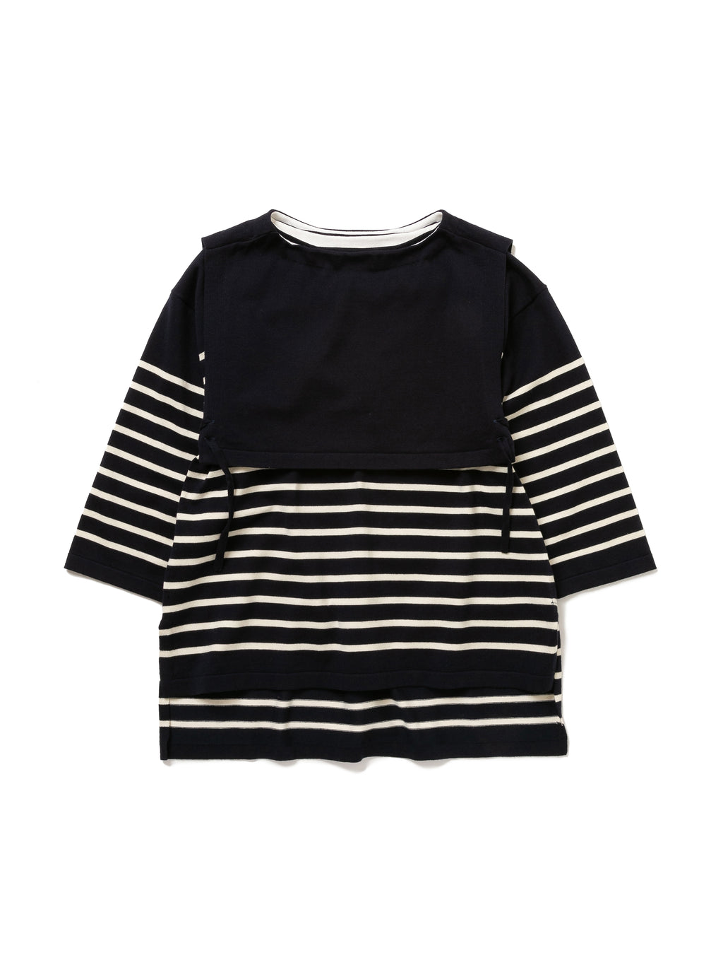 SAILOR SWEATER COMBINATION APRON C/P BORDER KNIT AM-K0003 Navy