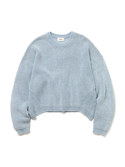 PHAT CREW SWEATER COTTON INDIGO KNIT AM-K0004 LT.Blue