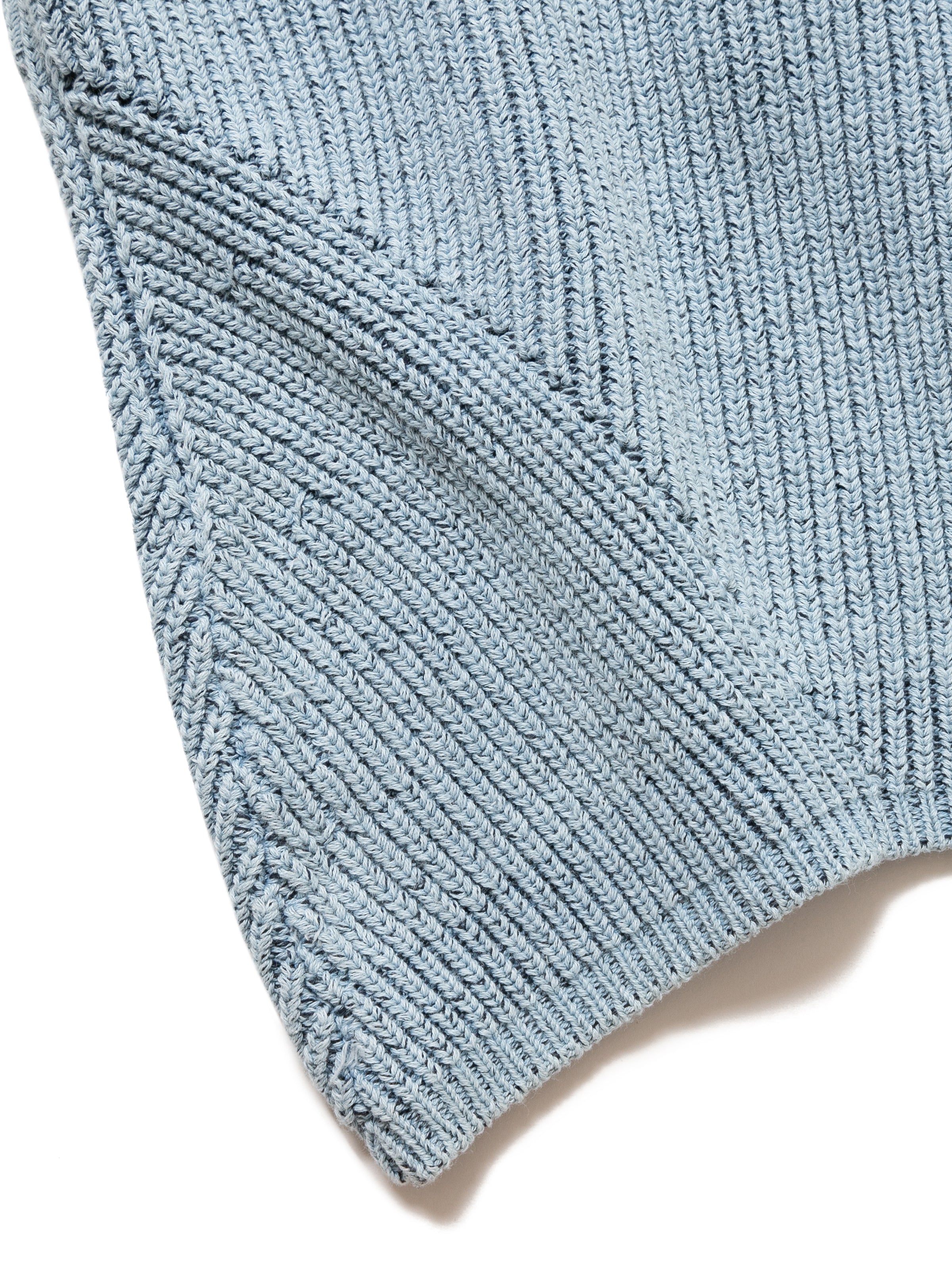 PHAT CREW SWEATER COTTON INDIGO KNIT AM-K0004 LT.Blue