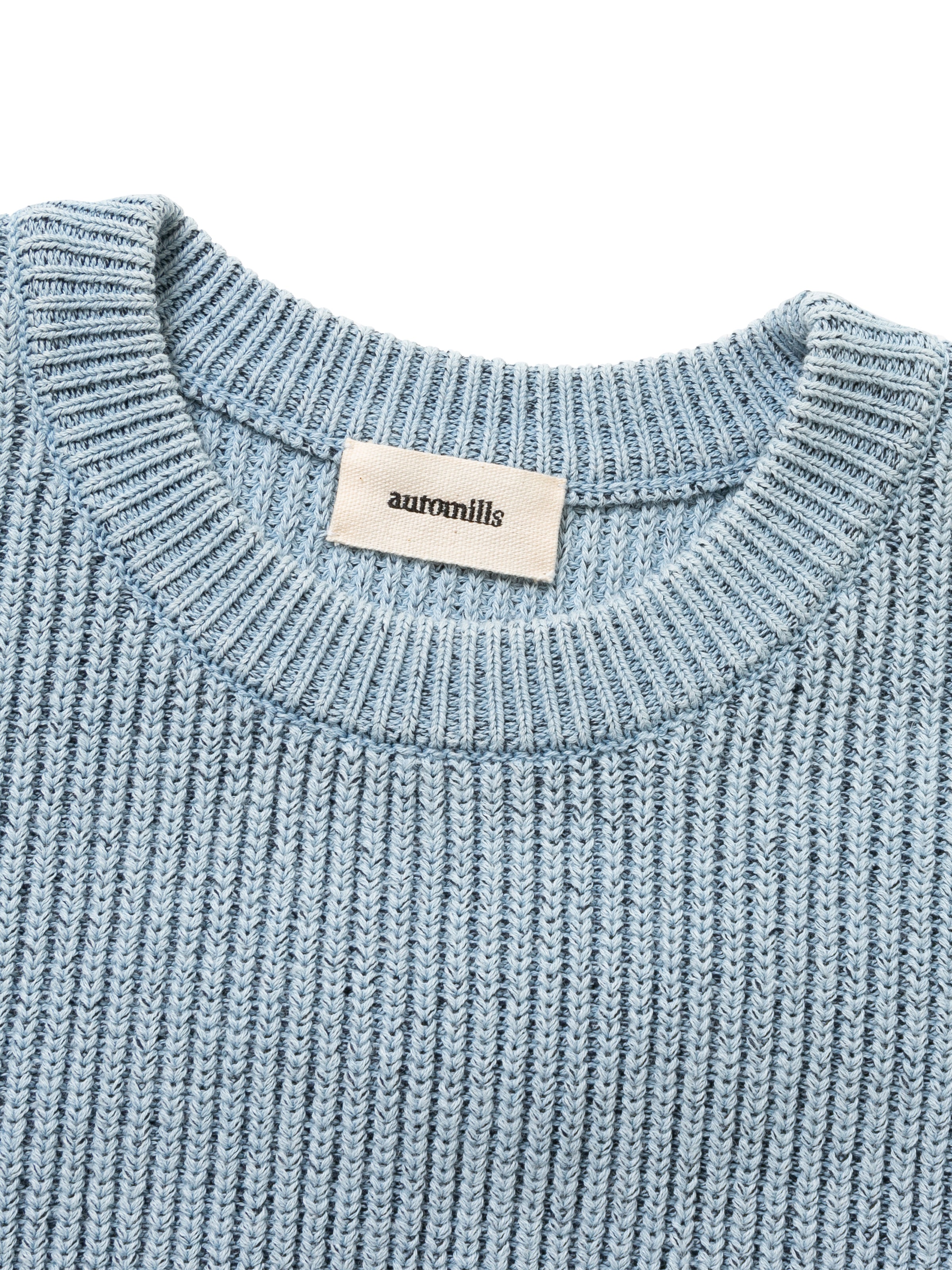 PHAT CREW SWEATER COTTON INDIGO KNIT AM-K0004 LT.Blue