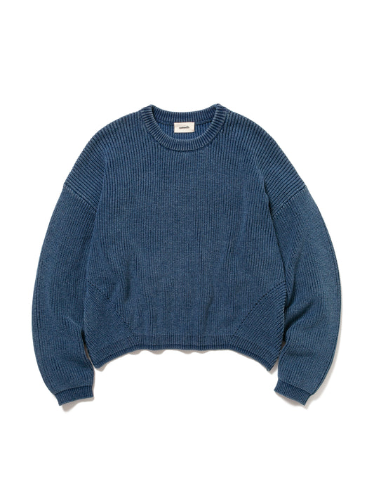 PHAT CREW SWEATER COTTON INDIGO KNIT AM-K0004 Blue