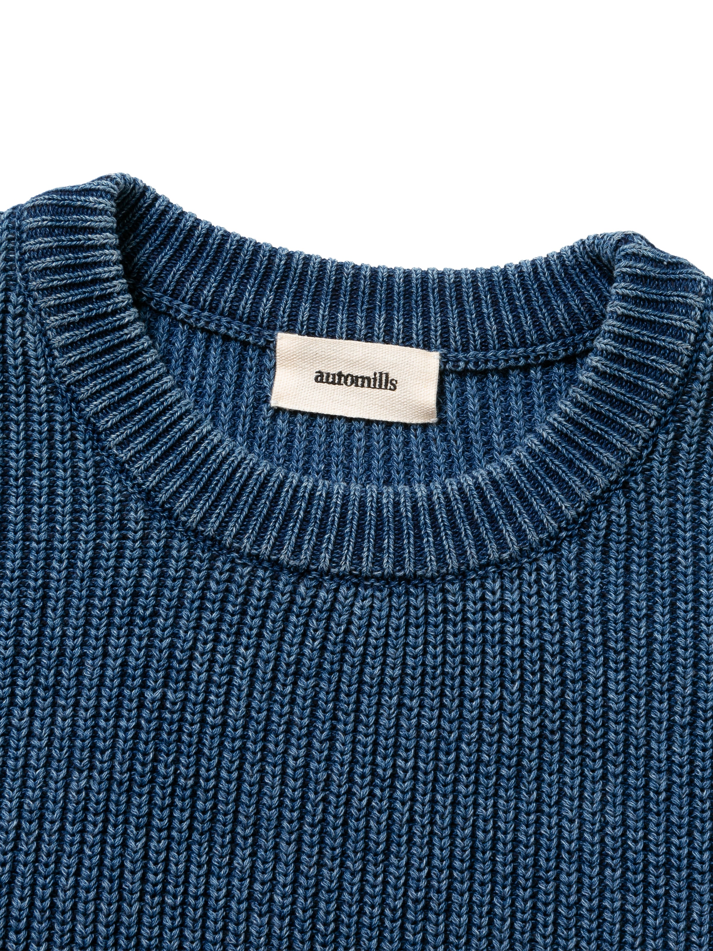 PHAT CREW SWEATER COTTON INDIGO KNIT AM-K0004 Blue