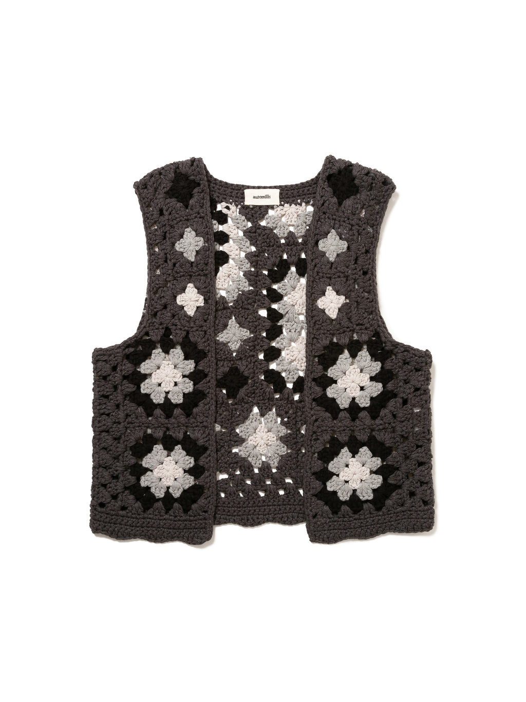 GRATEFUL VEST C/A HAND CROCHET AM-K0007 Charcoal