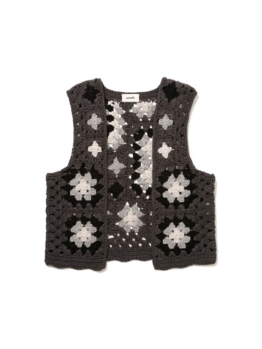 GRATEFUL VEST C/A HAND CROCHET AM-K0007 Charcoal