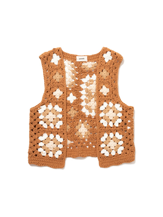 GRATEFUL VEST C/A HAND CROCHET AM-K0007 Beige