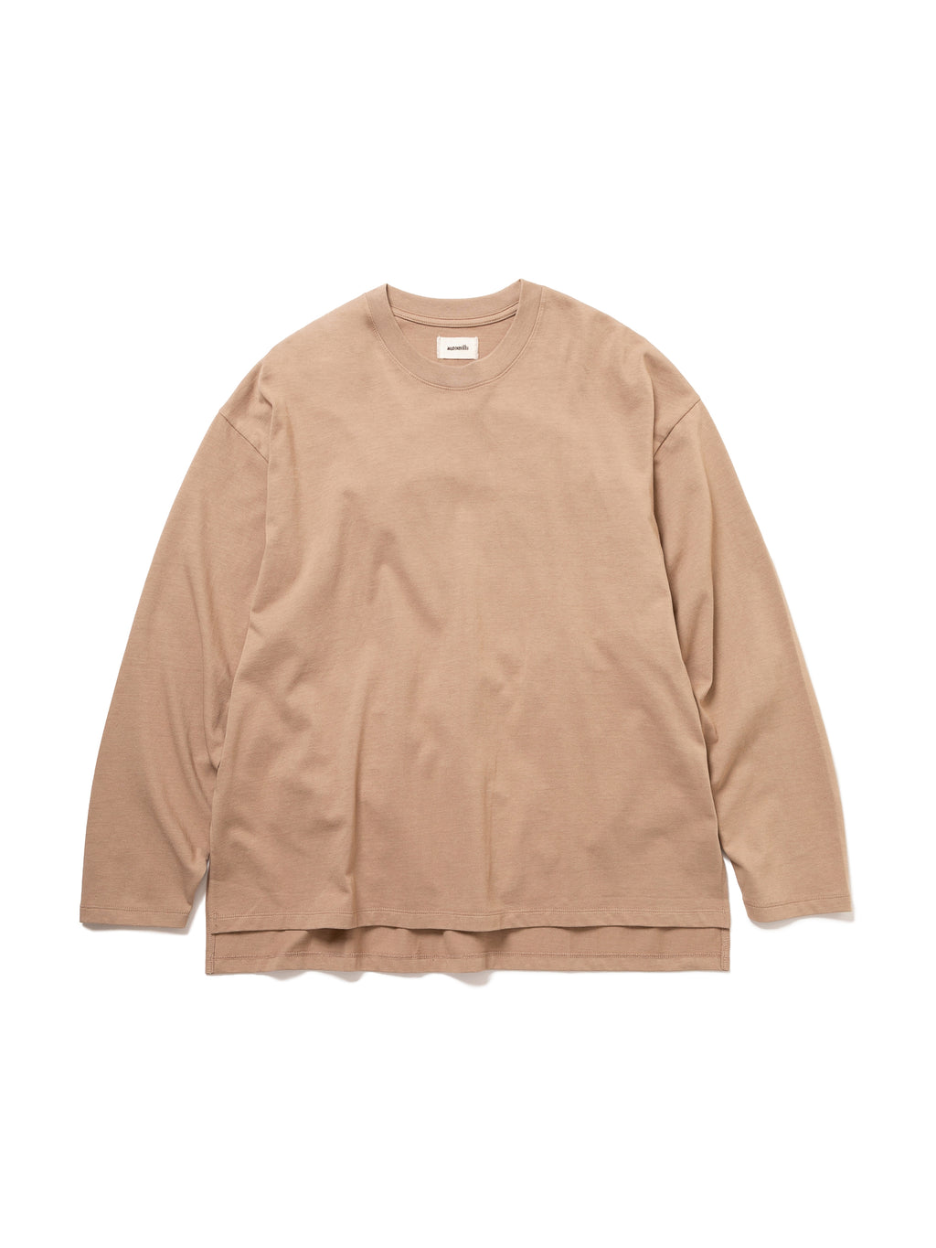 BAGGY L/S TEE ORGANIC COTTON JERSEY AM-C0003 Beige