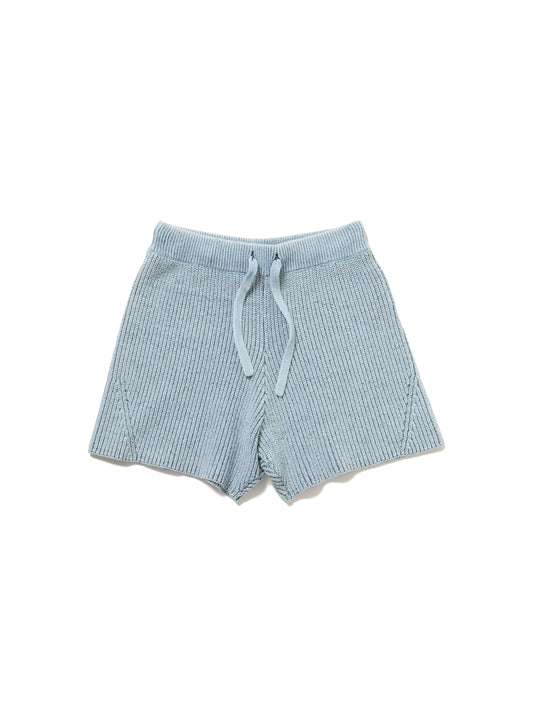 PHAT SHORTS COTTON INDIGO KNIT AM-P0003 LT.Blue