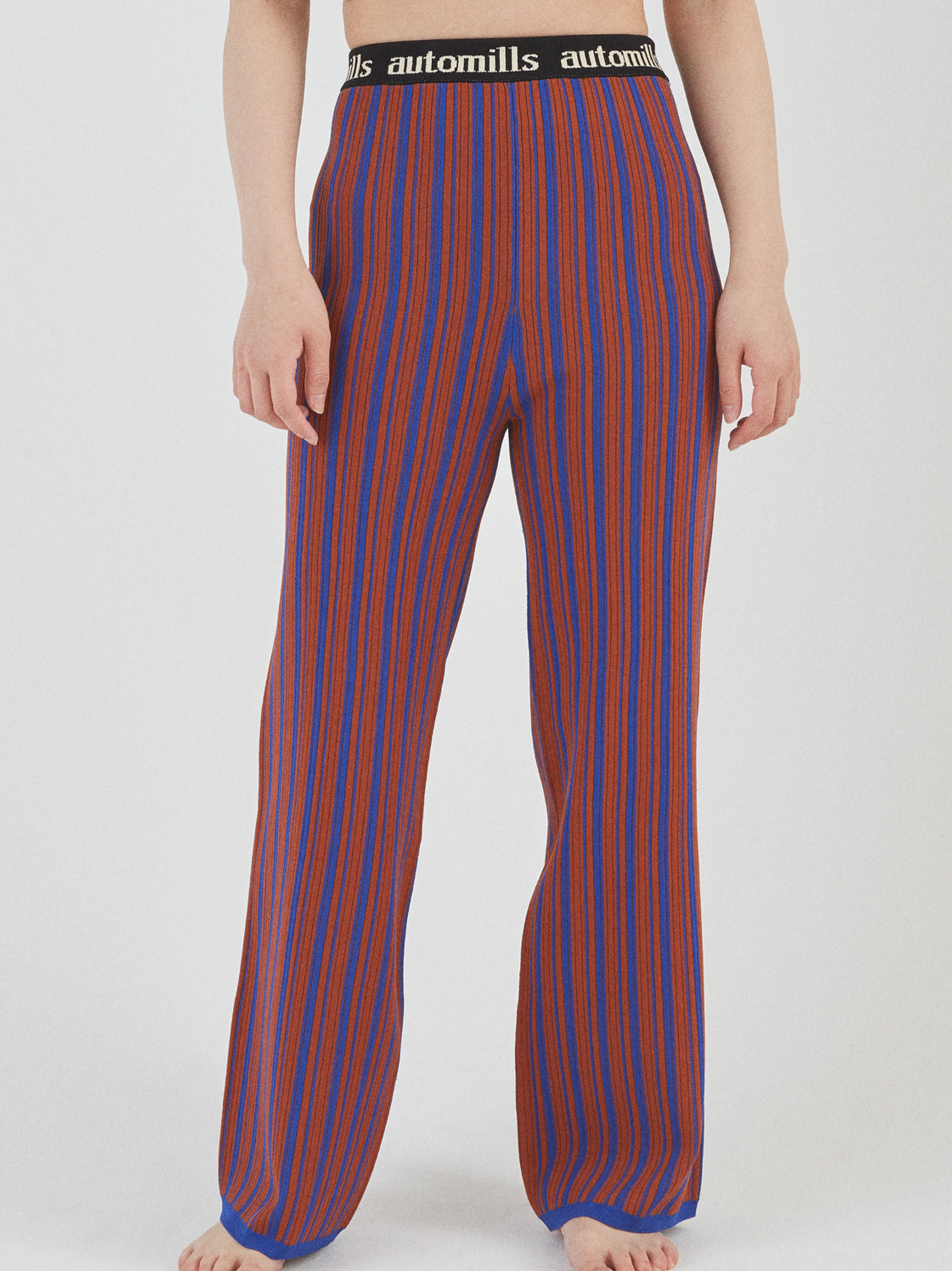 PHAT STRIPE PANTS RAYON MIX YARN AM-K0204 Brw/Blu