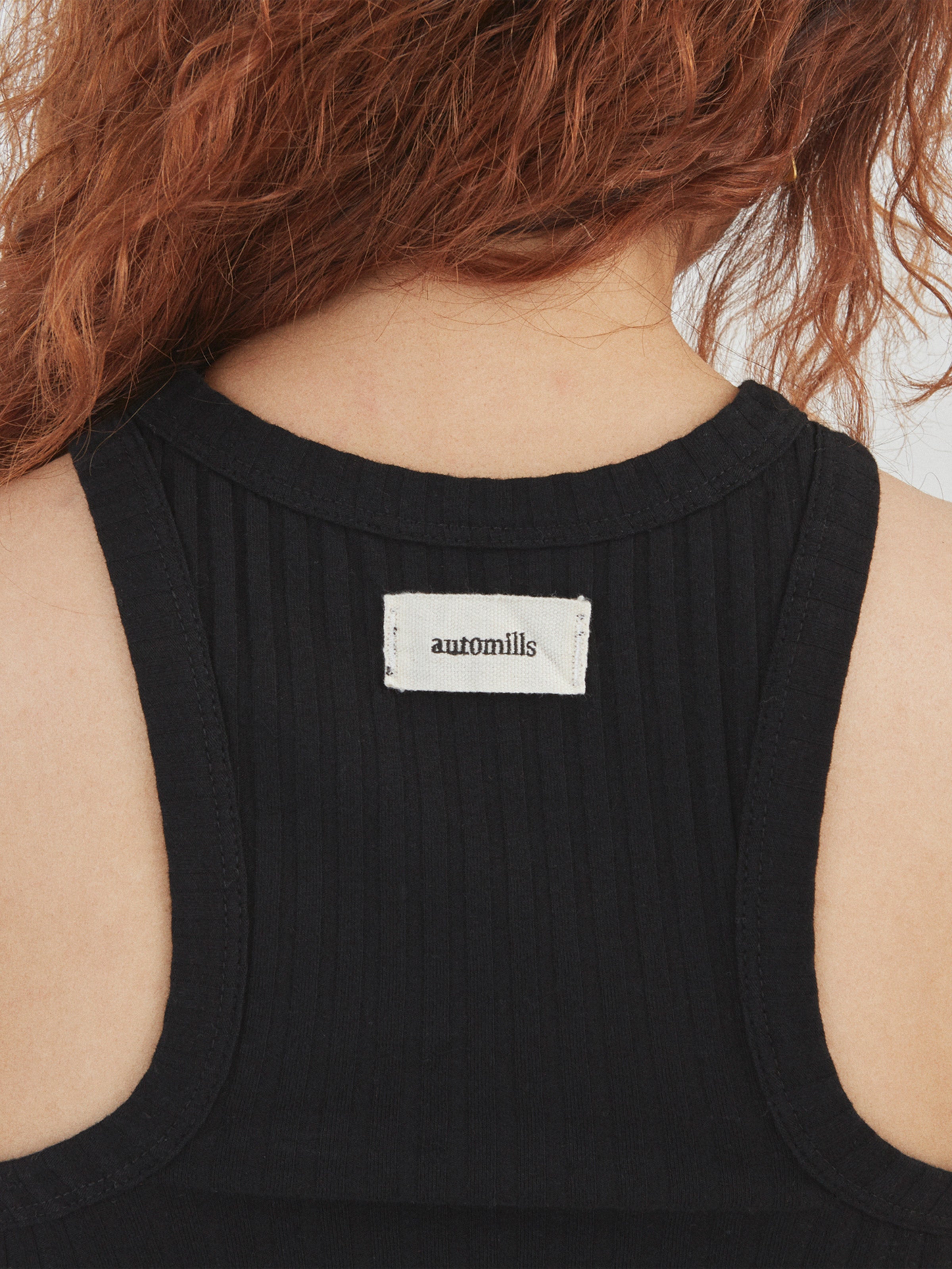 LOVER TANK TOP RIB STRETCH JERSEY AM-C0215 Black