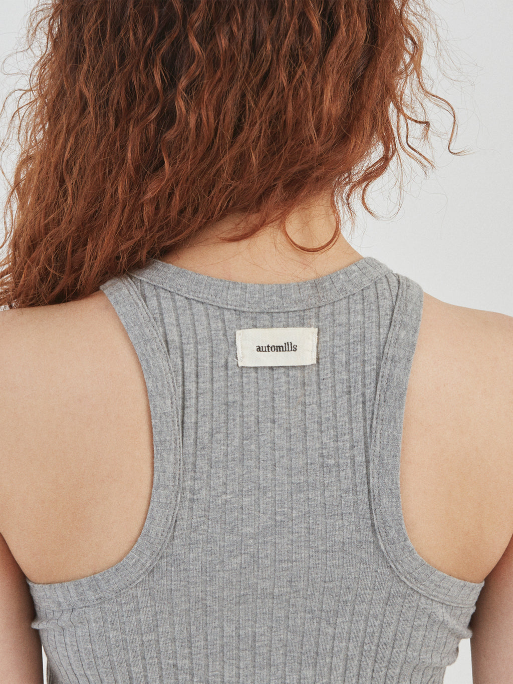 LOVER TANK TOP RIB STRETCH JERSEY AM-C0215 Gray