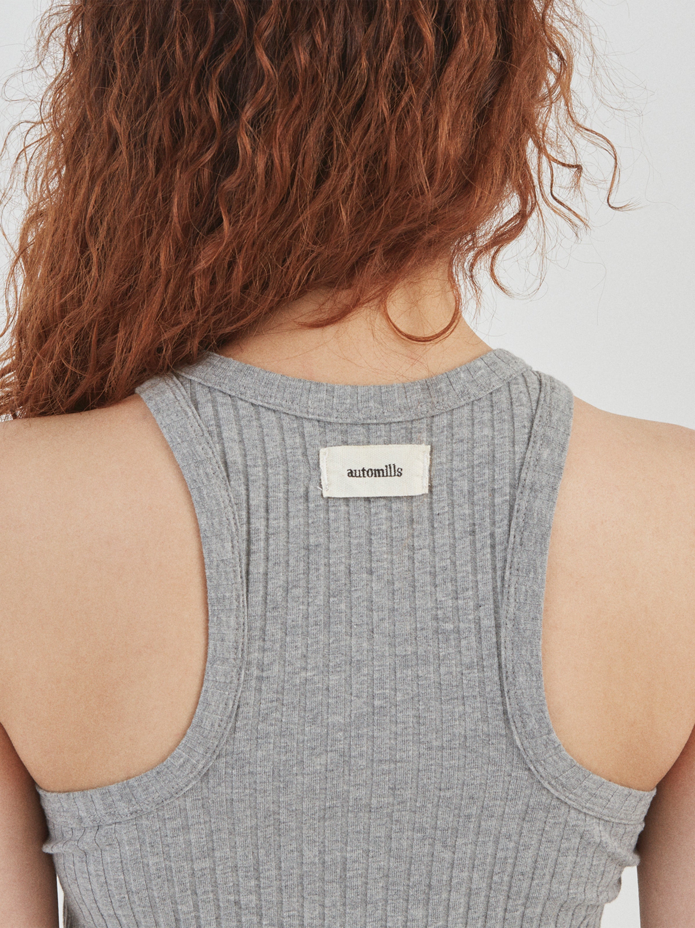 LOVER TANK TOP RIB STRETCH JERSEY AM-C0215 Gray