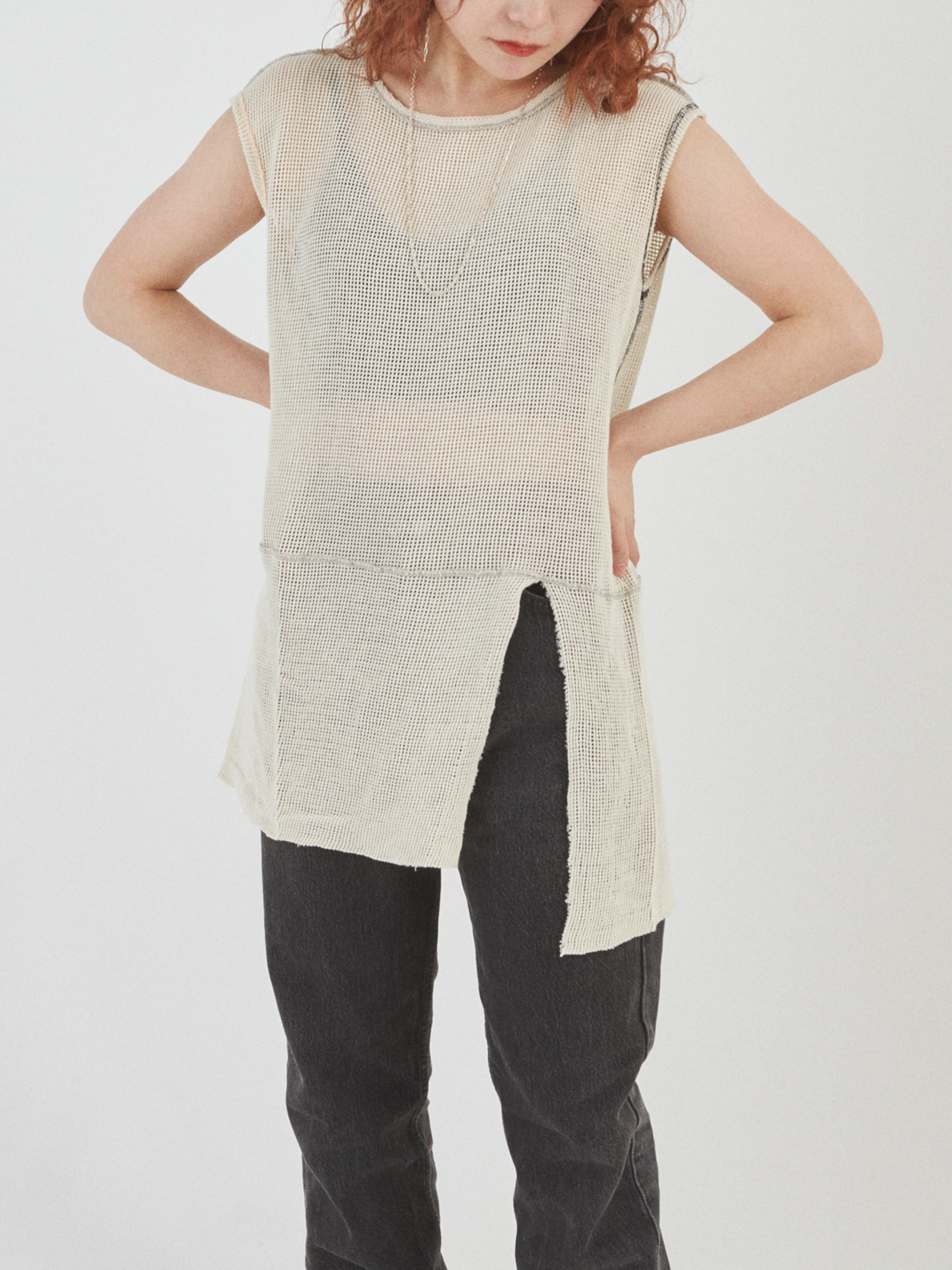 NOMADS N/S TEE LONG COTTON MESH AM-C0214 Natural