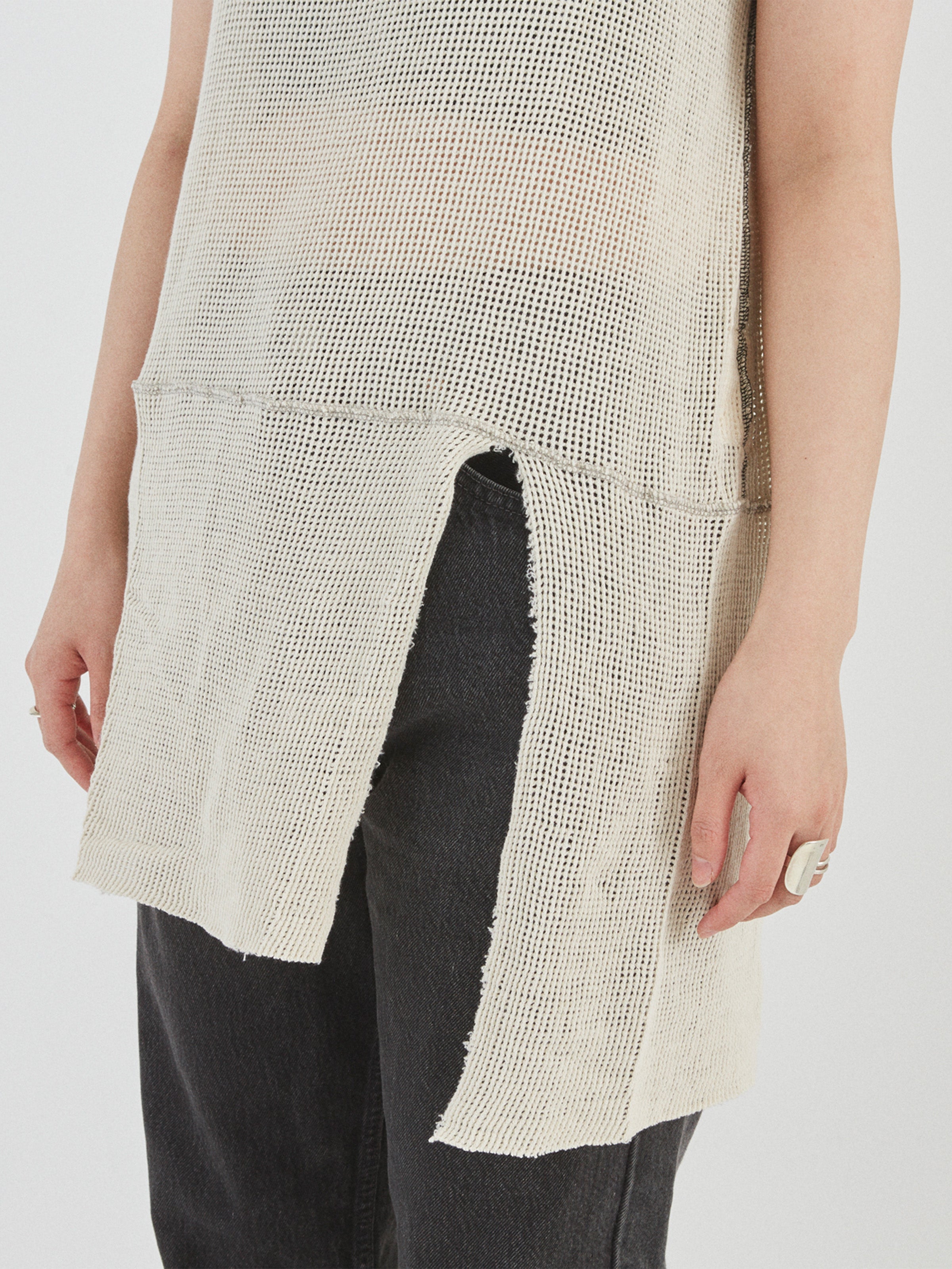 NOMADS N/S TEE LONG COTTON MESH AM-C0214 Natural