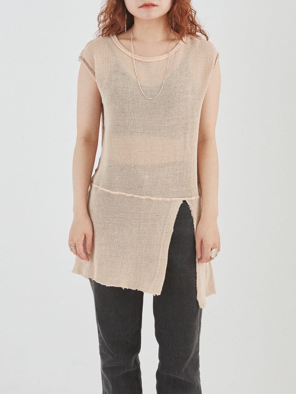 NOMADS N/S TEE LONG COTTON MESH AM-C0214 Beige