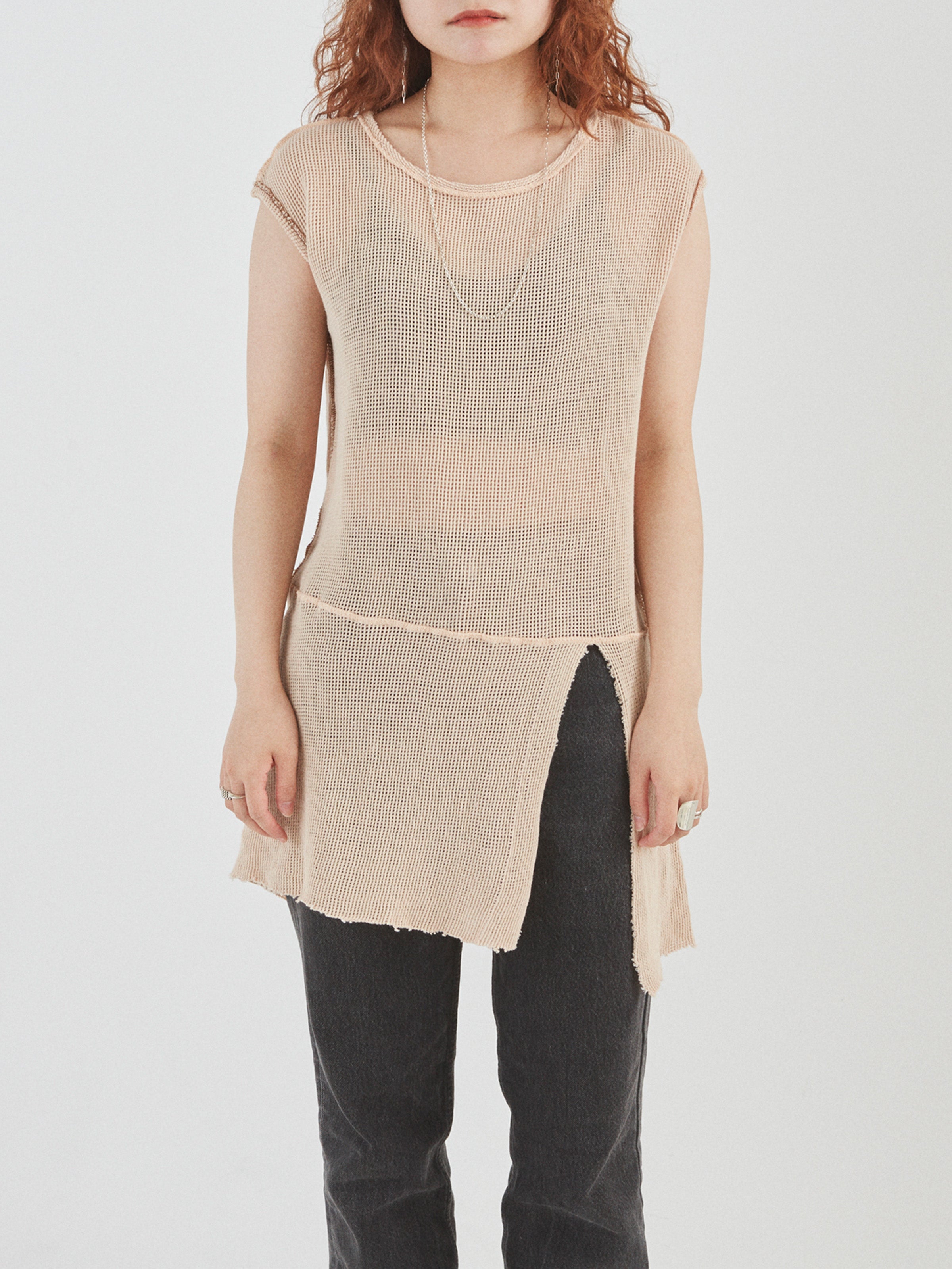 NOMADS N/S TEE LONG COTTON MESH AM-C0214 Beige